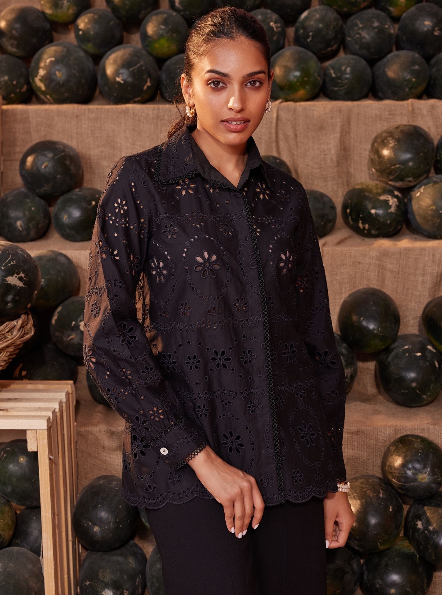 Sia Iconic Cotton Black Shirt
