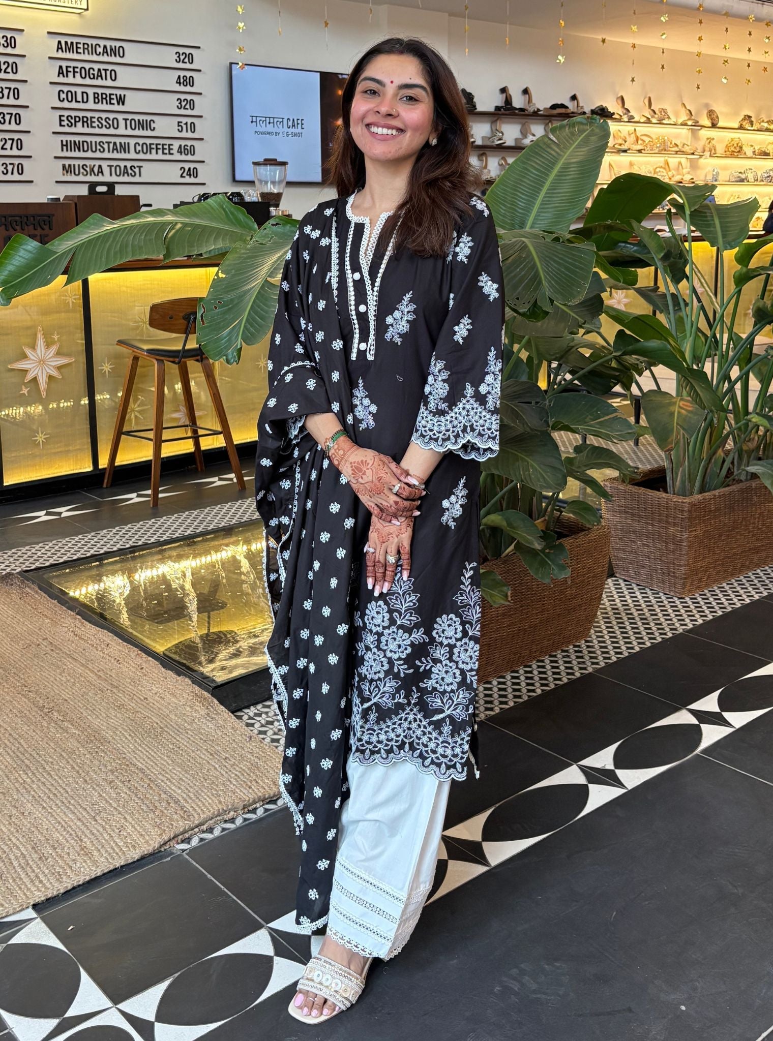 Moon light Supima Cotton Black Kurta Set