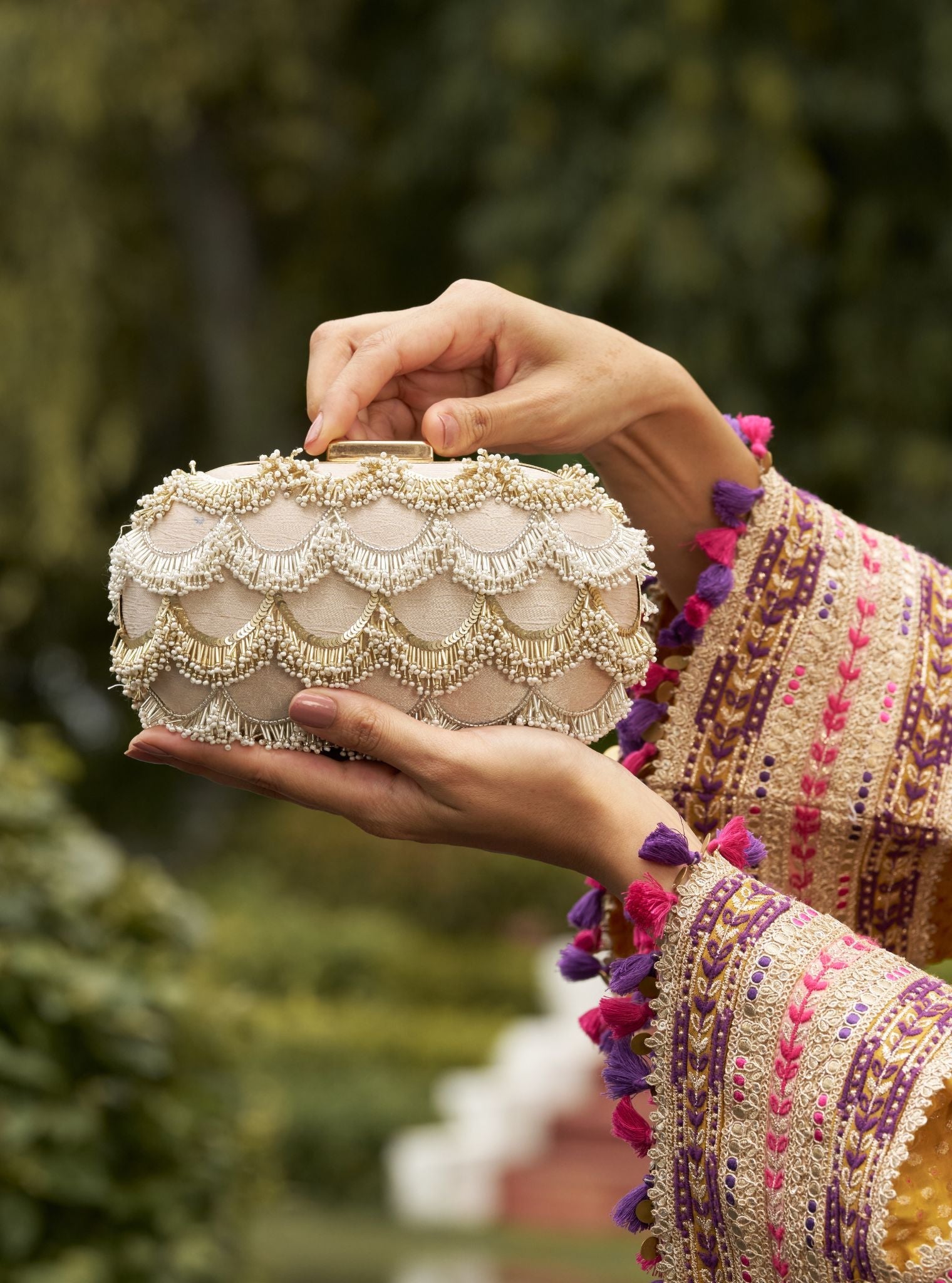 Athena Gold Clutch Bag