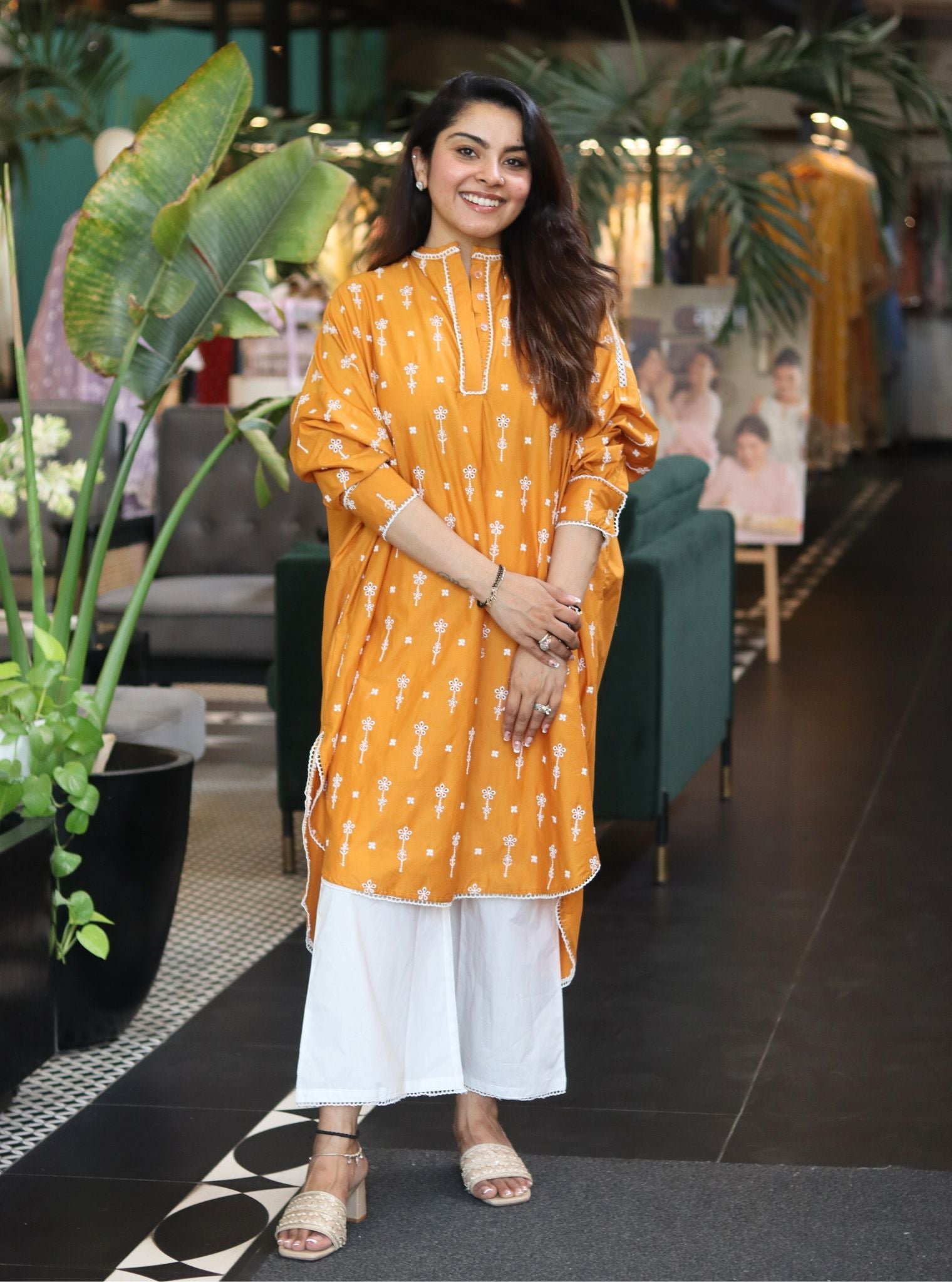 Oriana Cotton Orange Co-ord Set