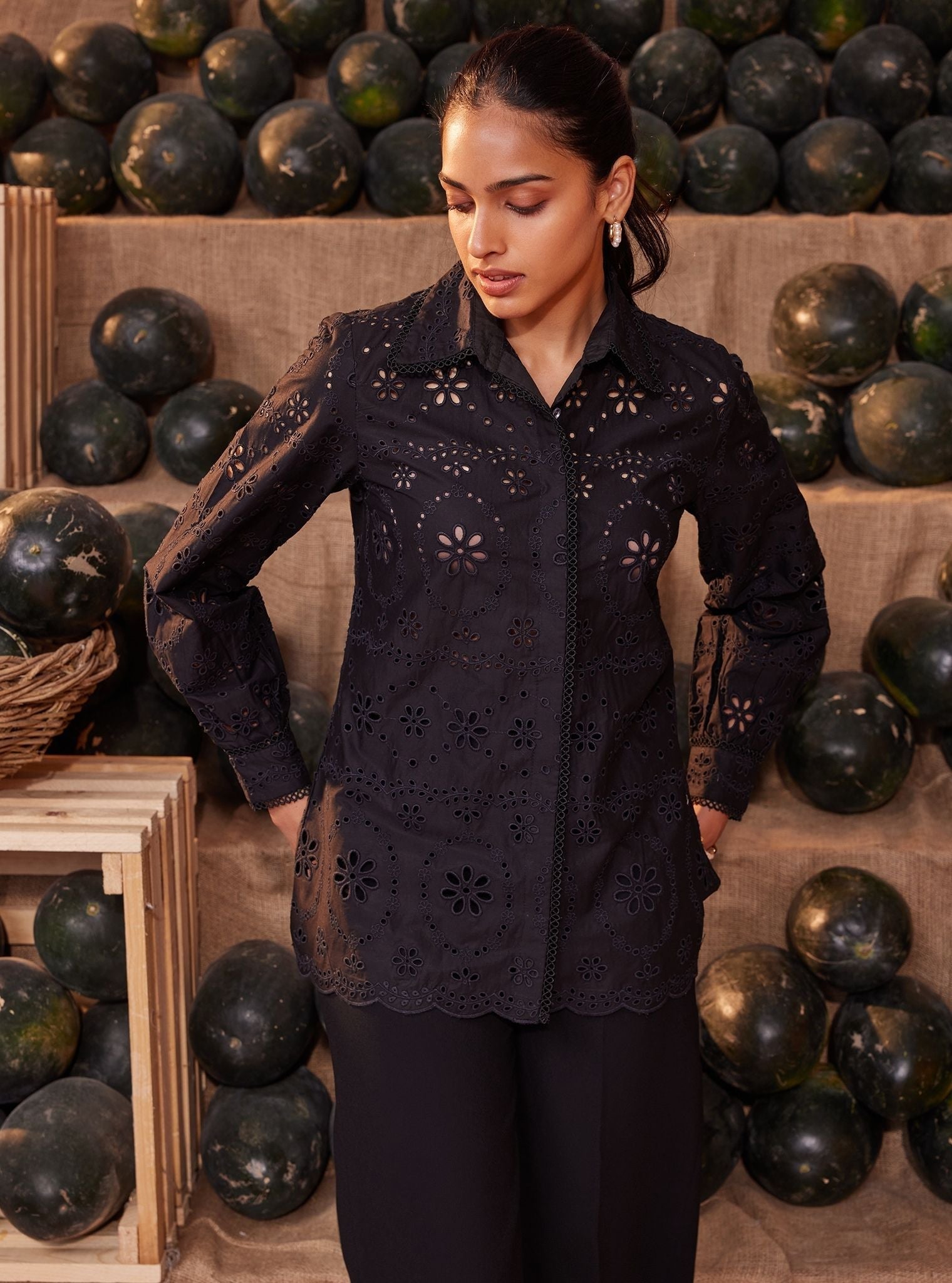 Sia Iconic Cotton Black Shirt