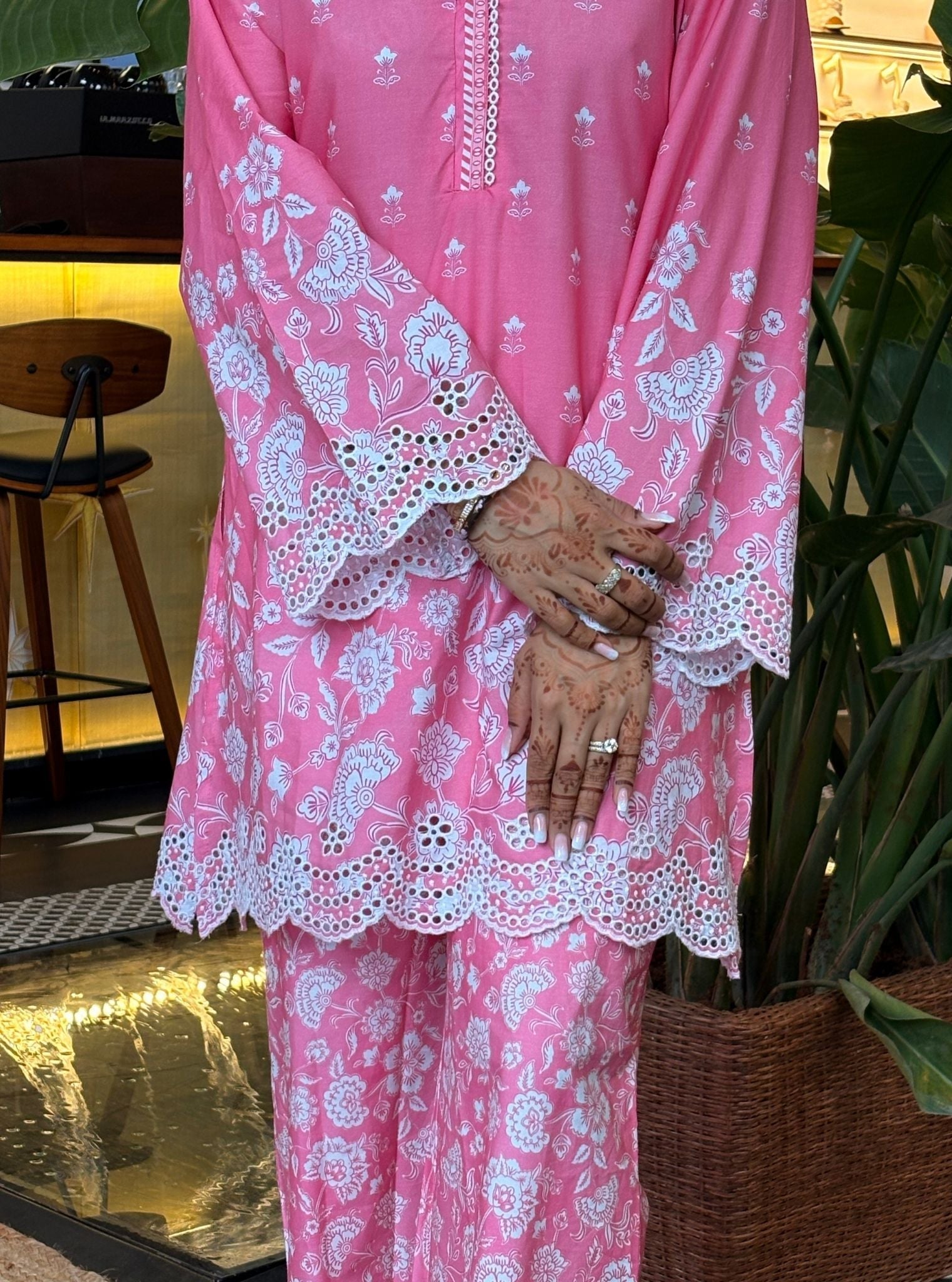 Vaeli Supima Cotton Rani Pink Co-ord Set