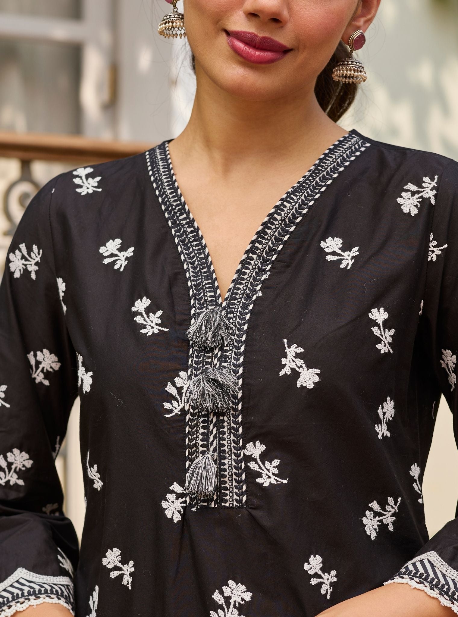 Airaani Supima Cotton Black Kurta Set