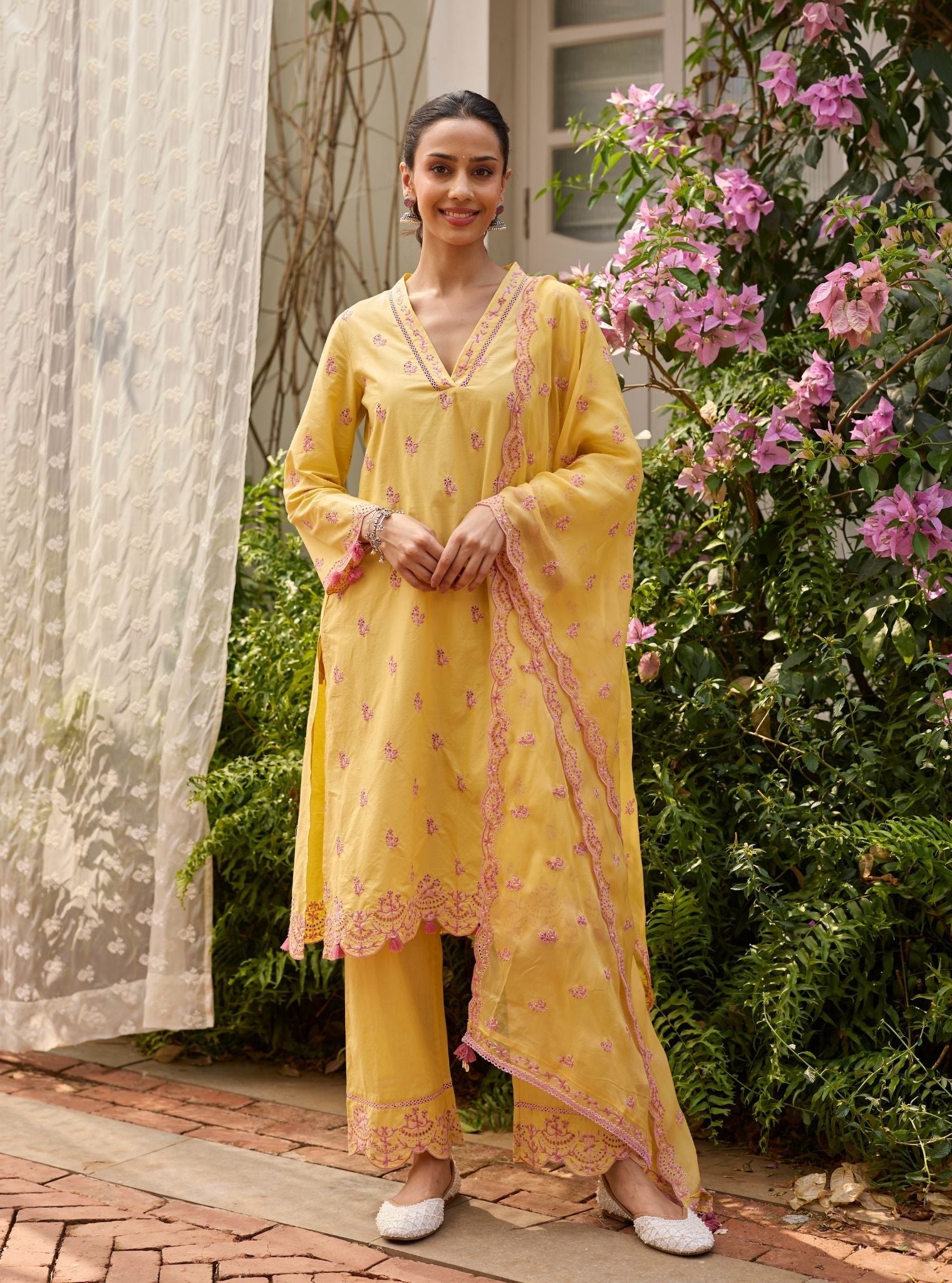 Lumae Supima Cotton Yellow Kurta Set
