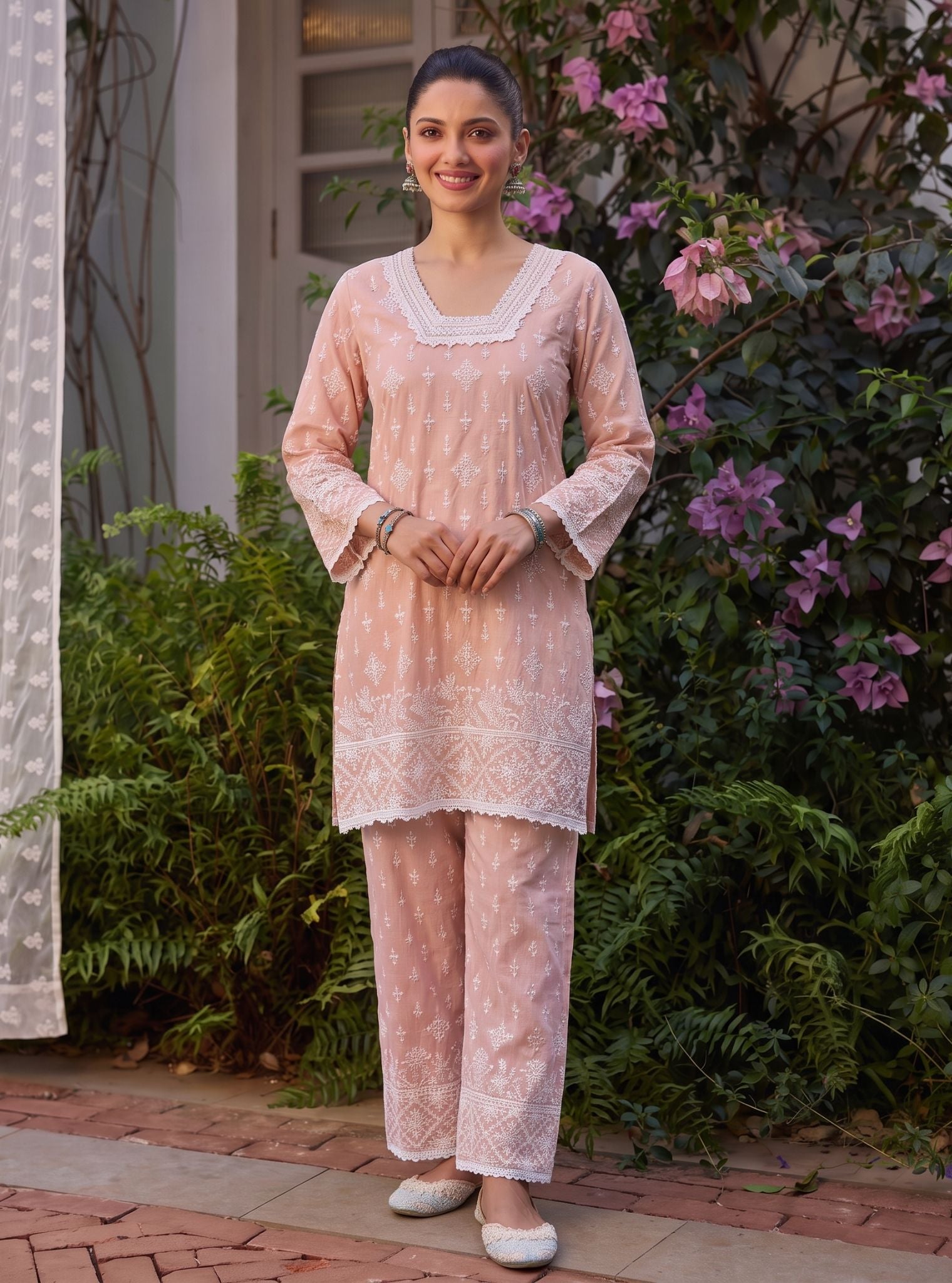 Roha Supima Cotton Peach Kurta Set