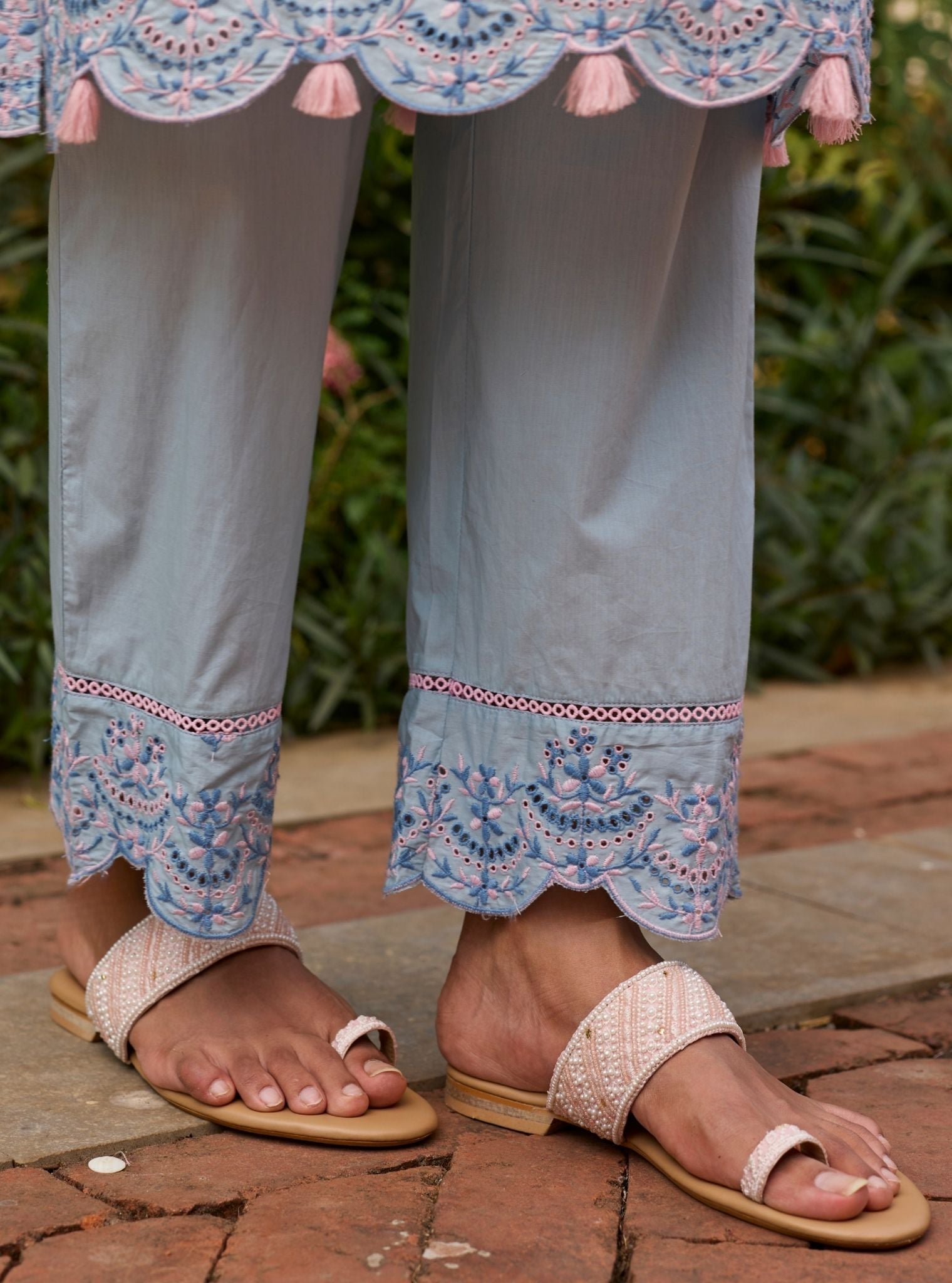 Lumae Supima Cotton Blue Kurta Set