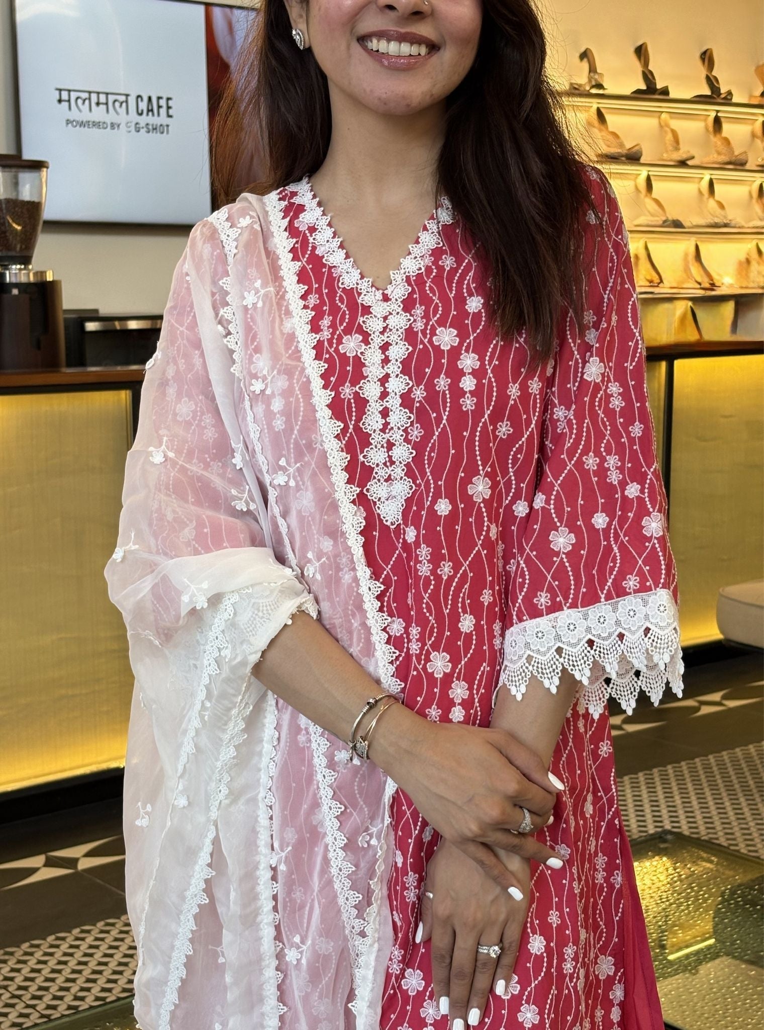 Ishira Supima Cotton Fuschia Kurta Set