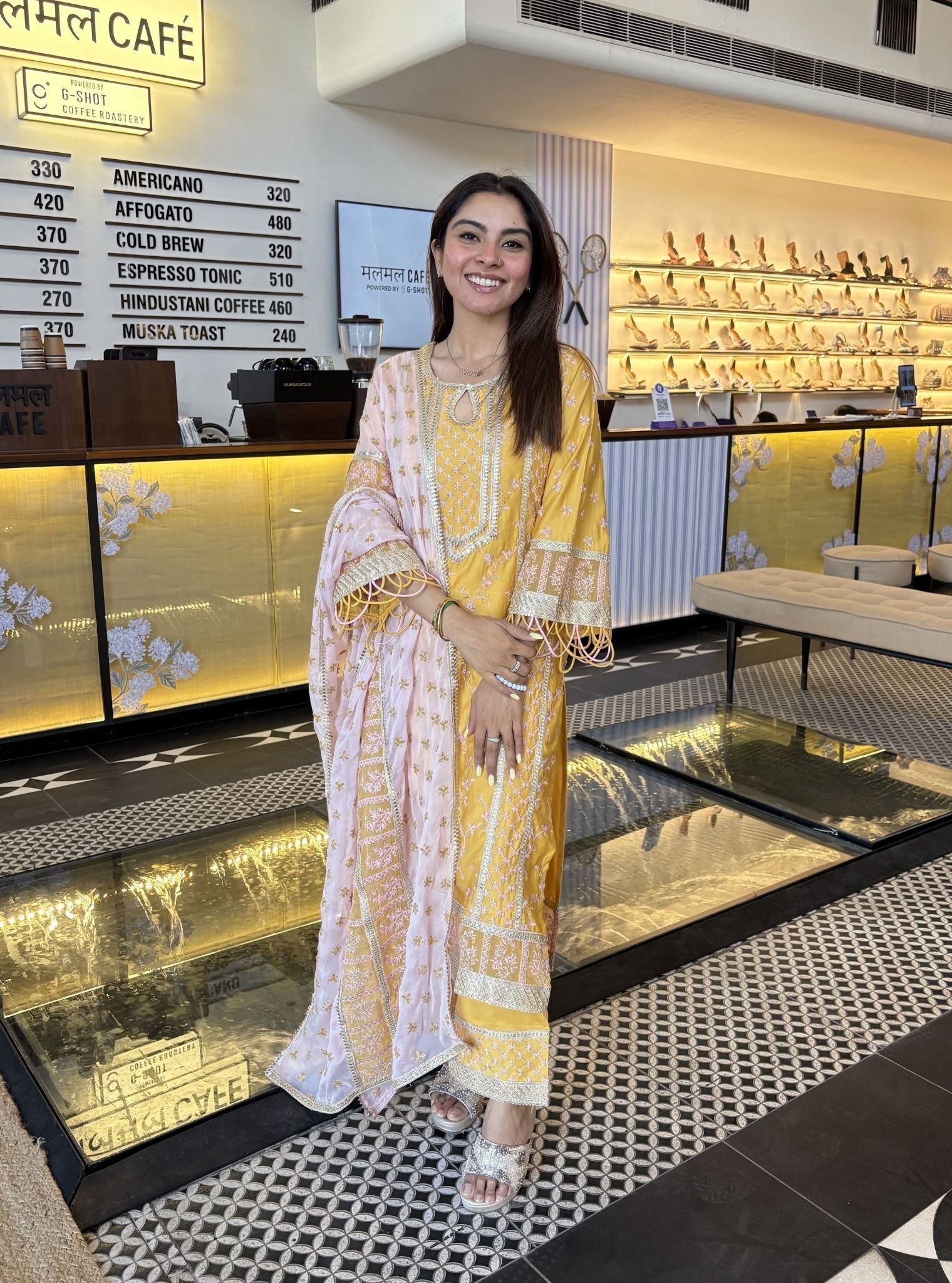 Briti Pima Yellow Kurta Set