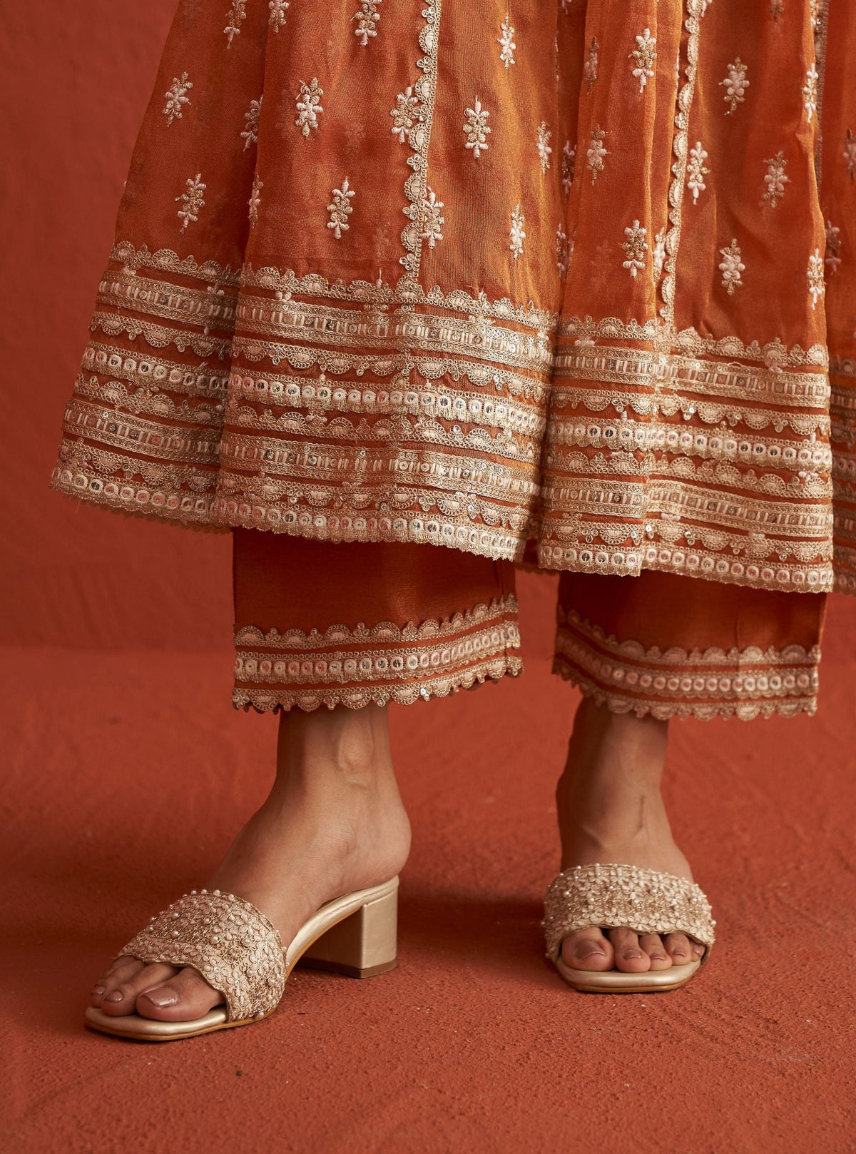 Lavanya Gold Vegan Block Heel