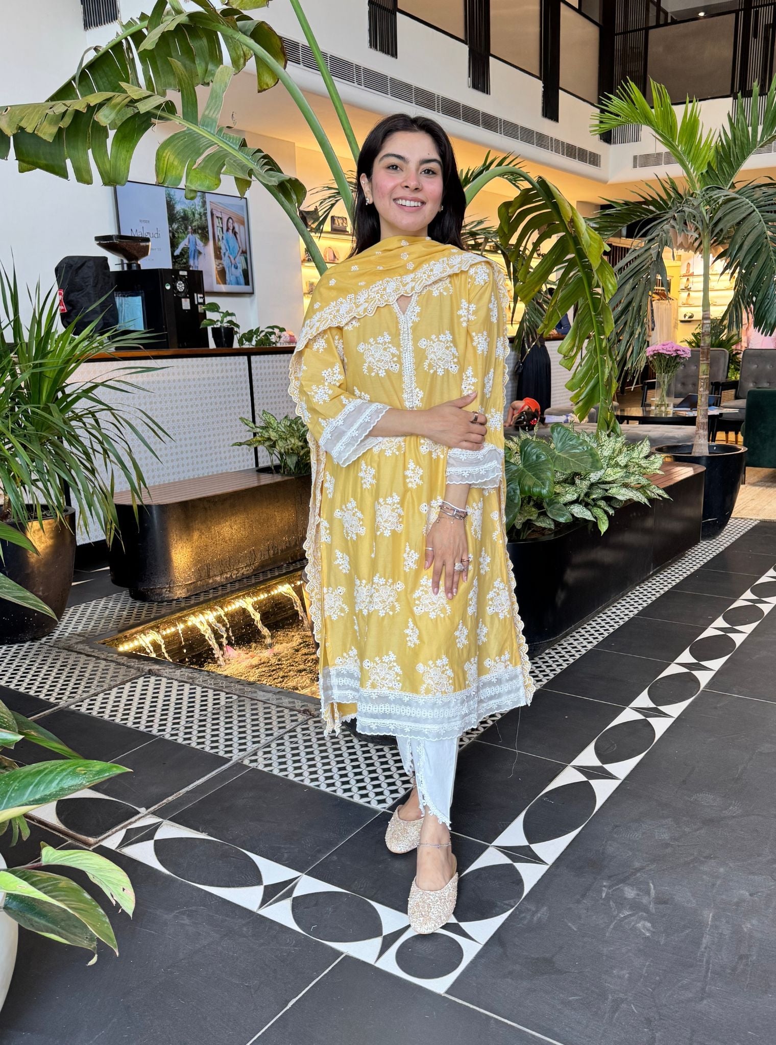 Sira Supima Cotton Yellow Kurta With Aelira Dhoti Pant
