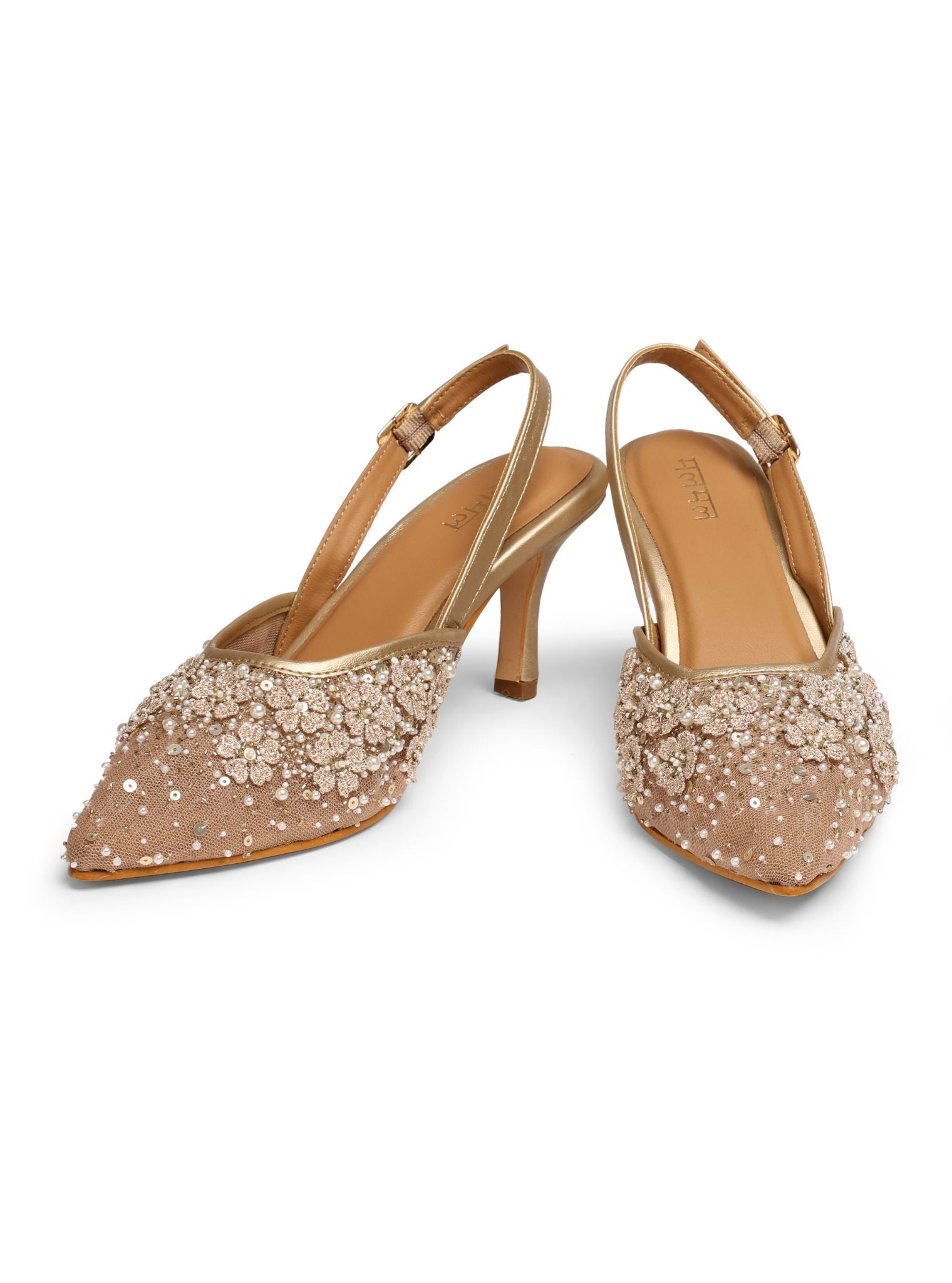 Party Popper Gold Vegan Pointy Heel