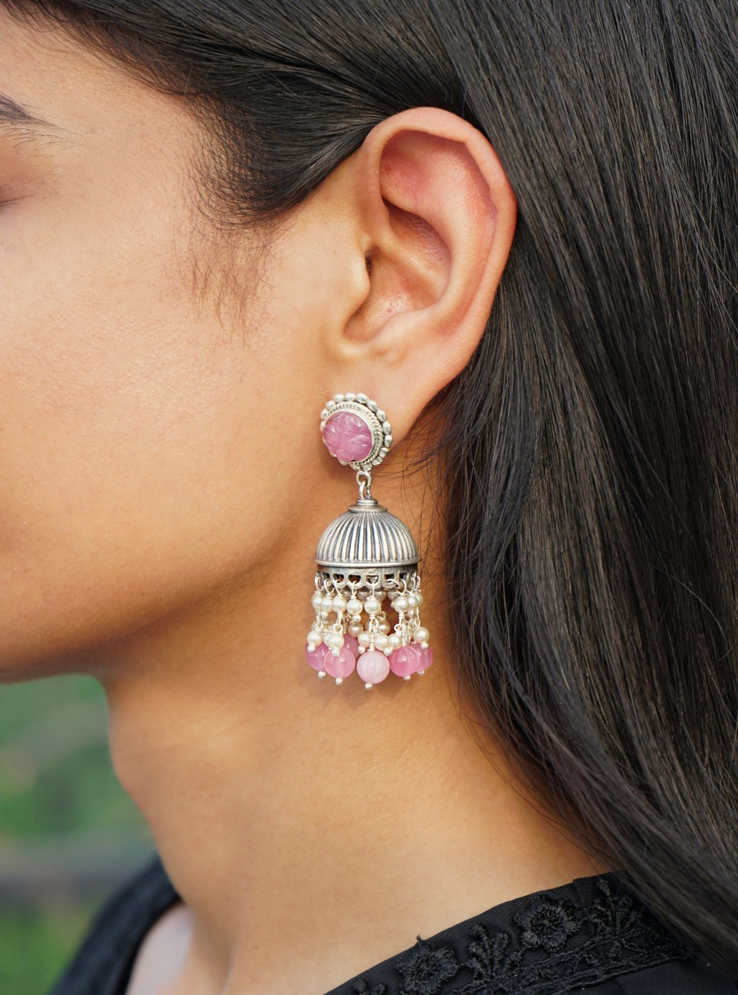 Jia Jhumka Pink