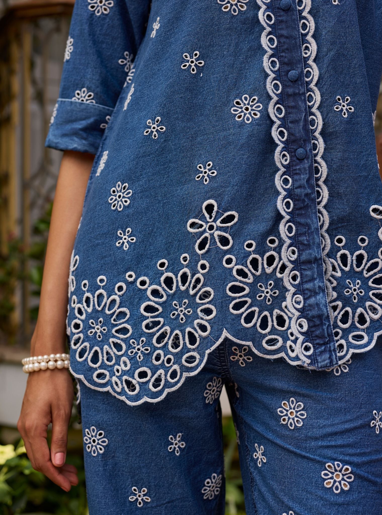 Anvie Denim Shirt Set