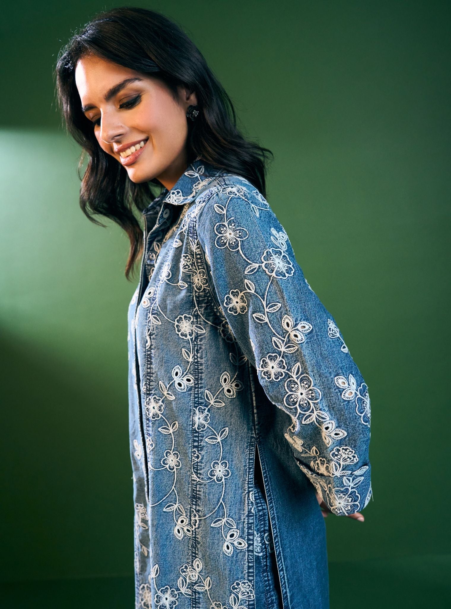 Ondra Denim Blue Kurta Set