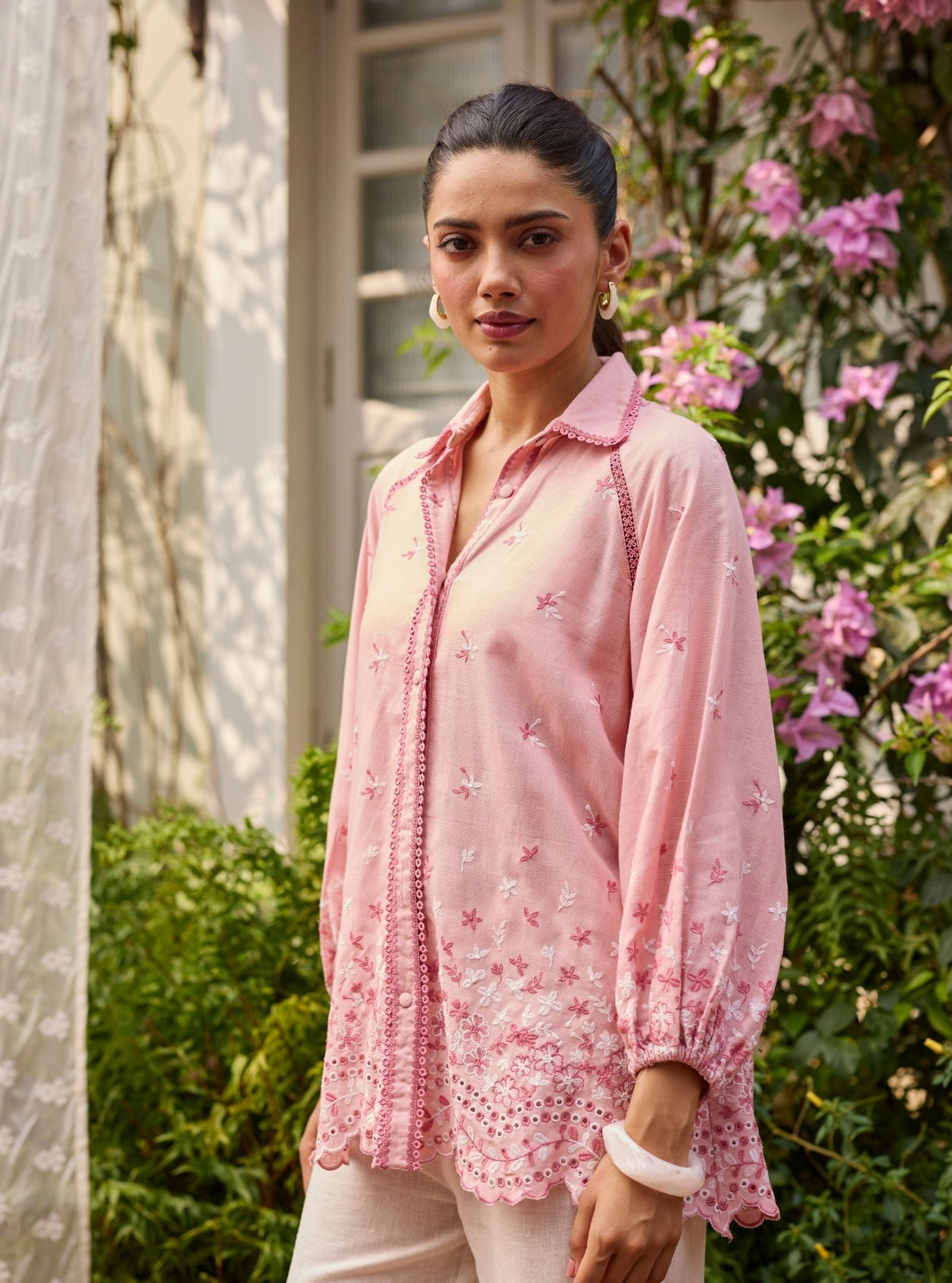 Ihra Linen Pink Shirt