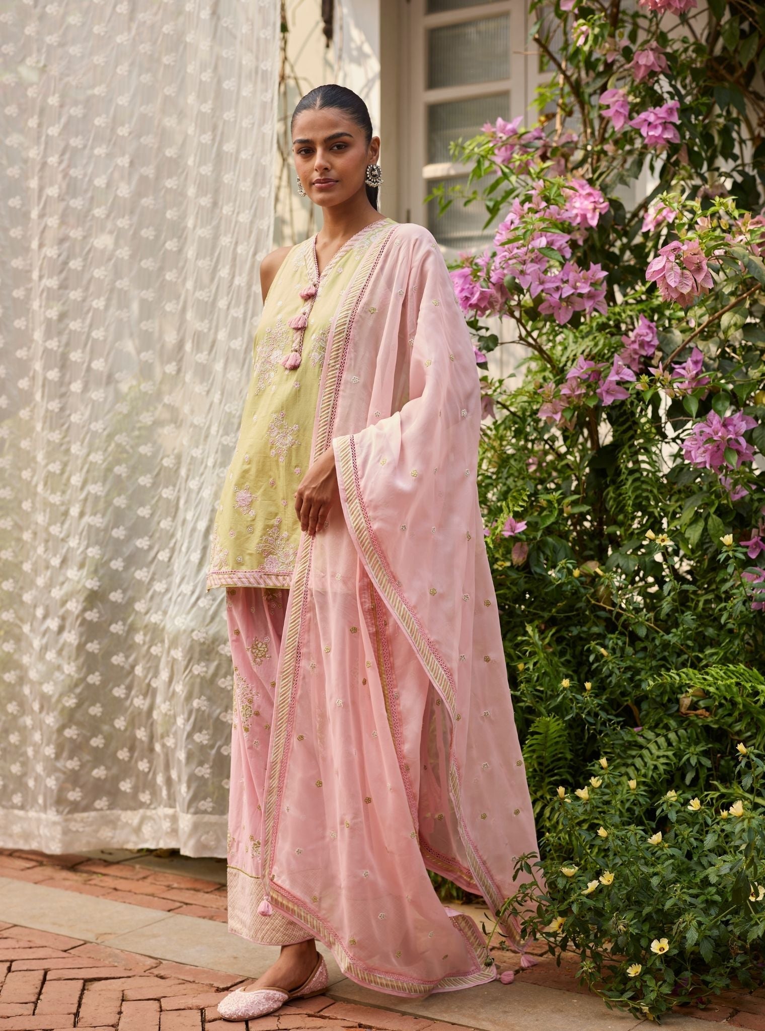 Liva Supima Cotton Lime Kurta Set