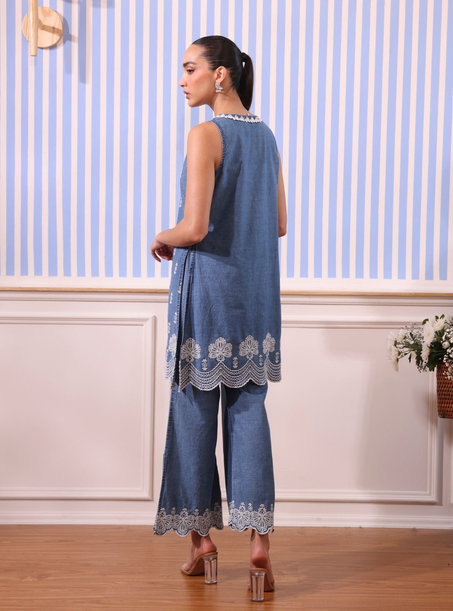 Dante Denim Blue Kurta Set