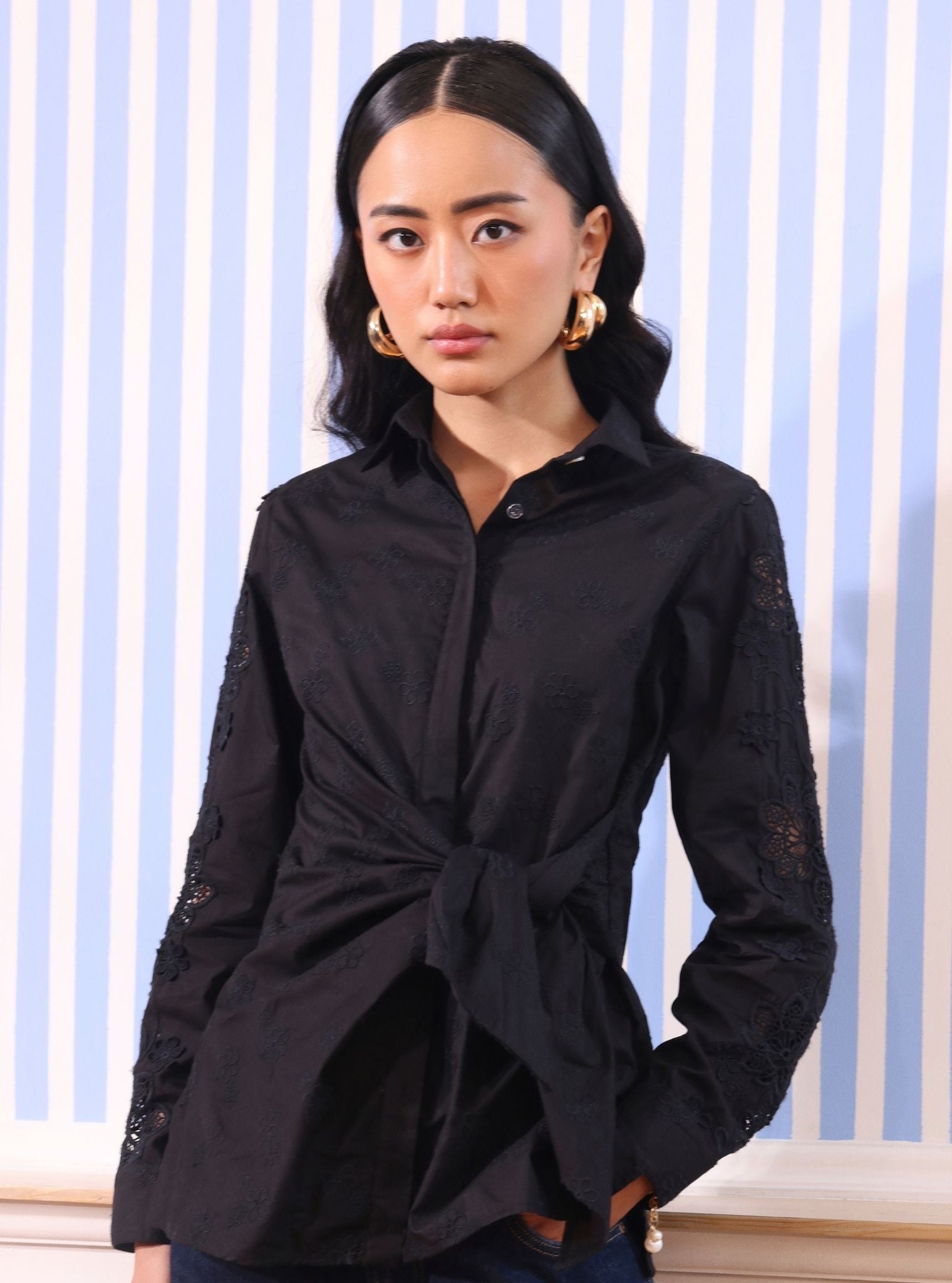 Mulmul Cotton Otto Black Shirt