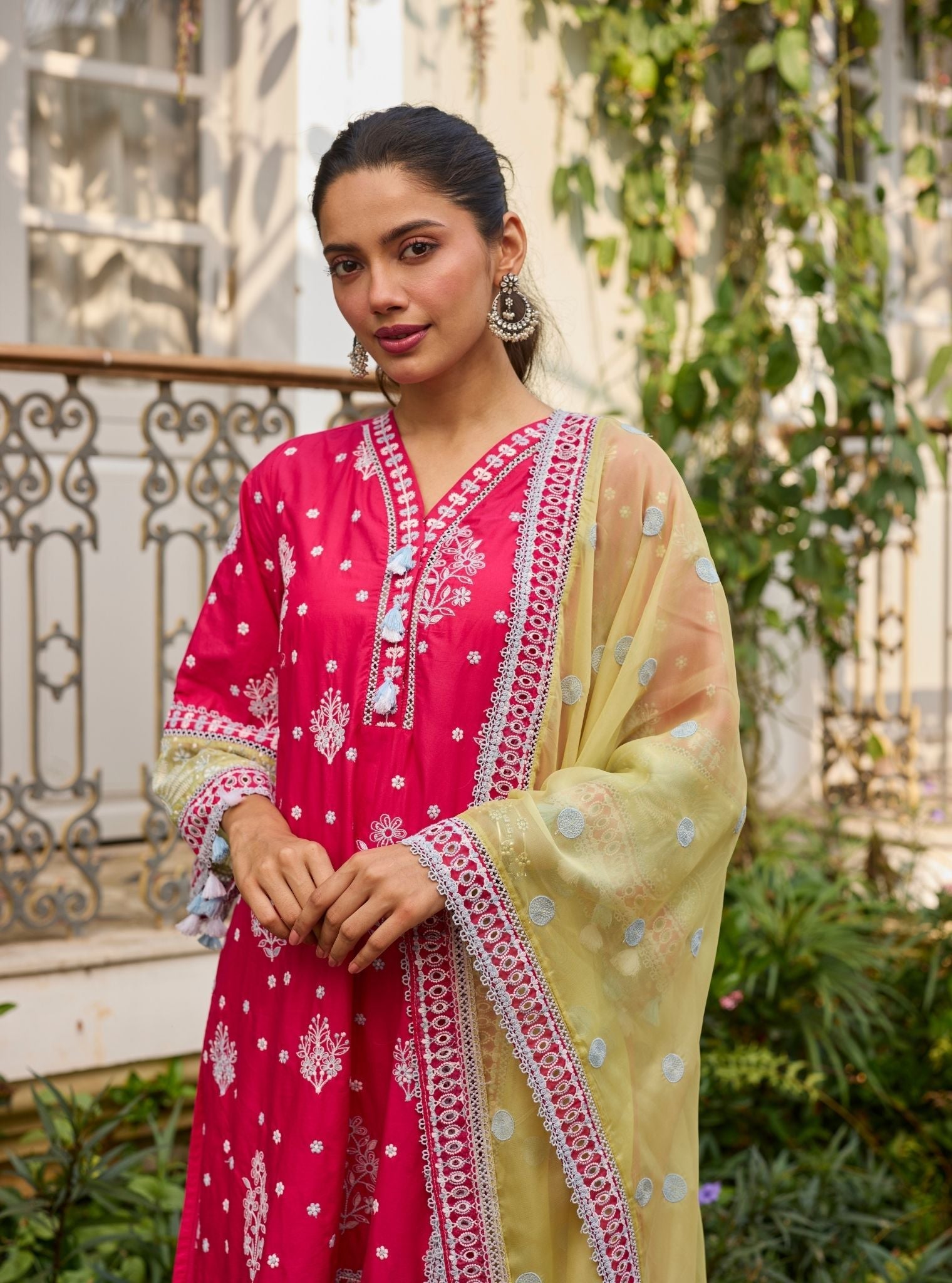 Seya Supima Cotton Fuchsia Kurta Set