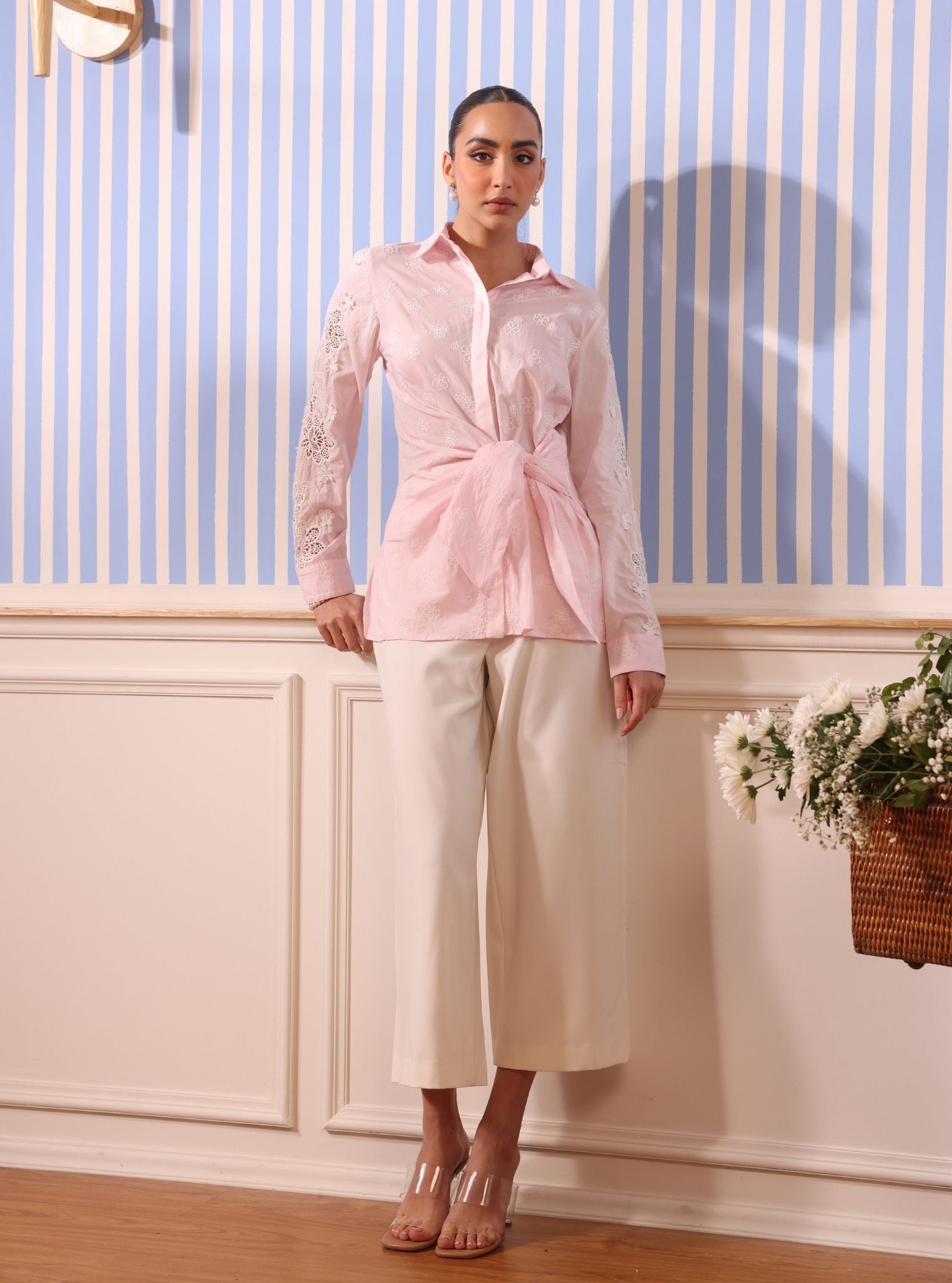 Mulmul Cotton Otto Light Pink Shirt