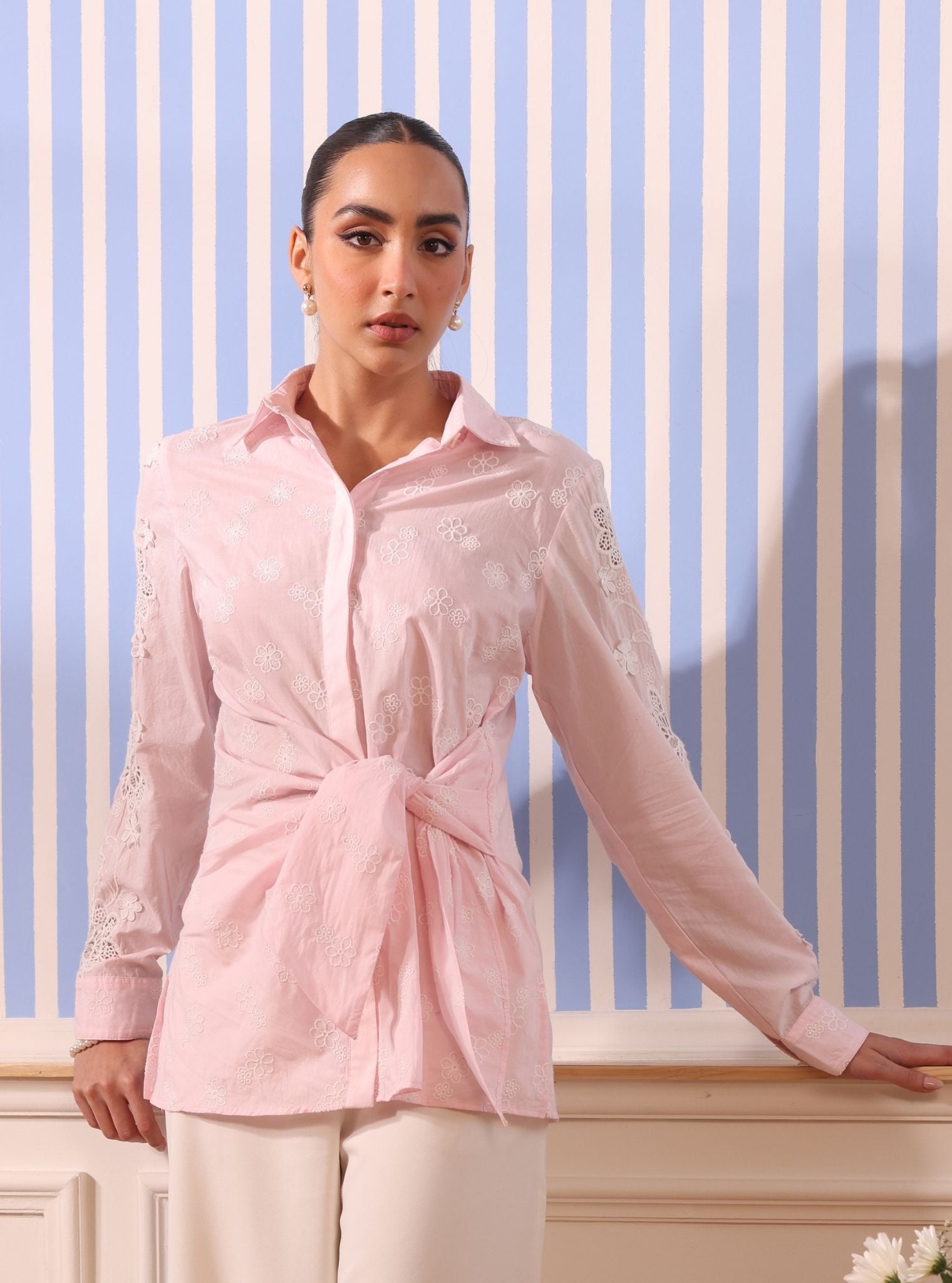 Mulmul Cotton Otto Light Pink Shirt