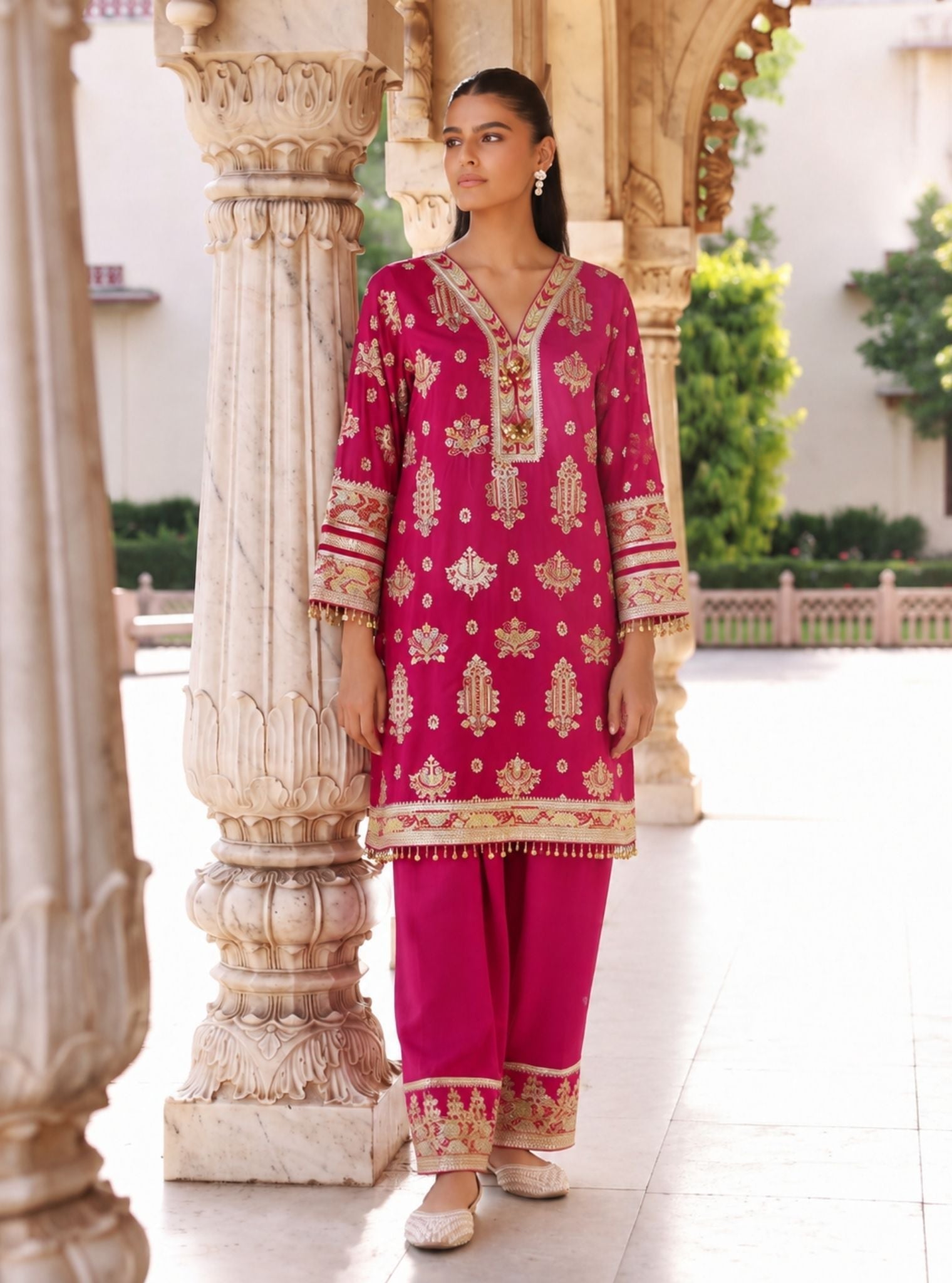 Noreya Lawn Fuschia Kurta set