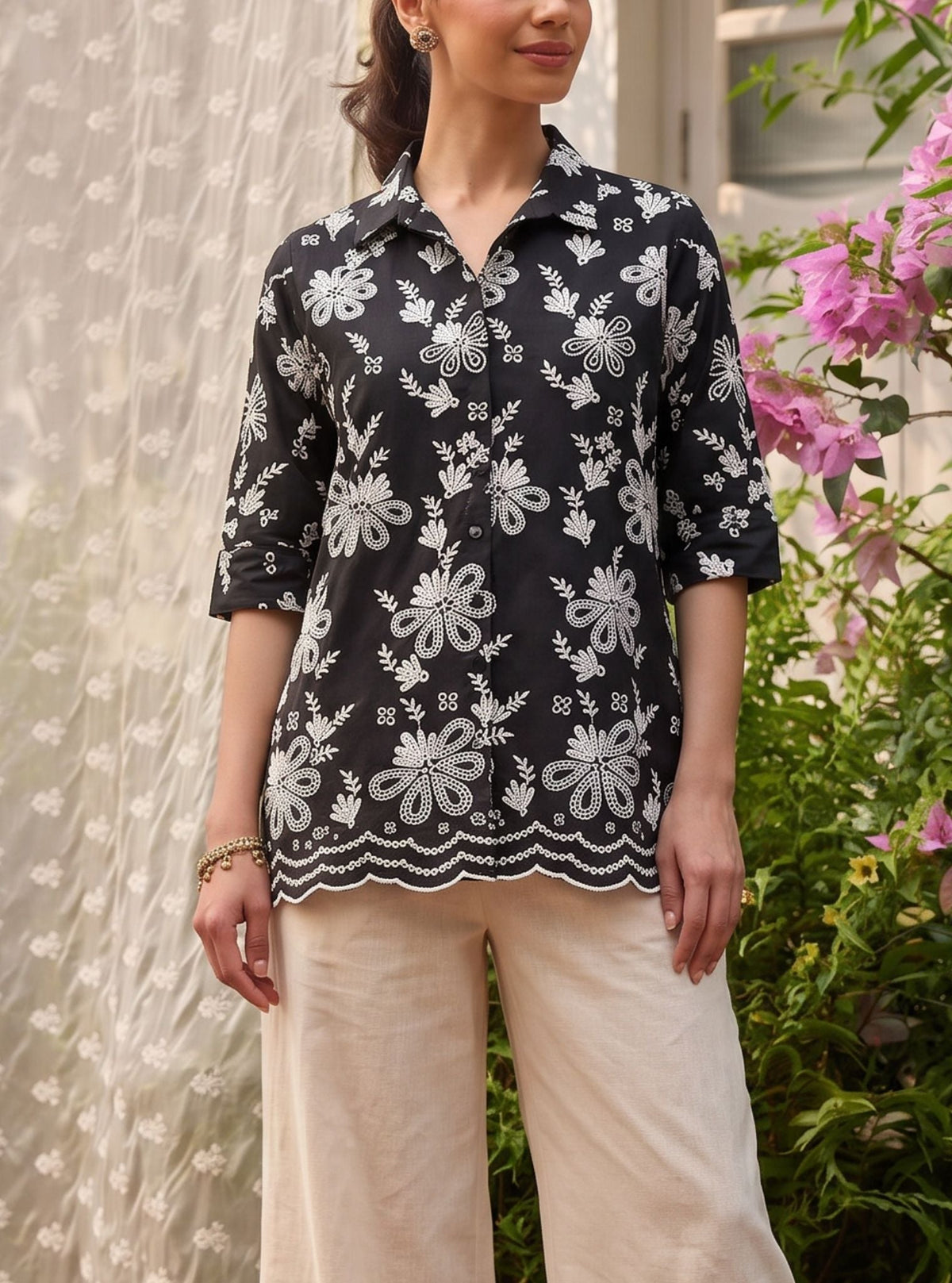Chiara Supima Cotton Black Shirt
