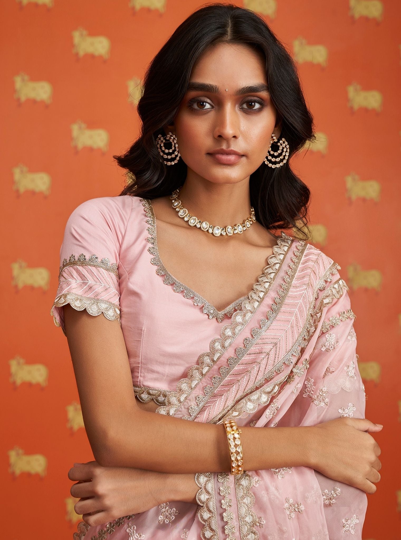 Miah Organza Pink Saree