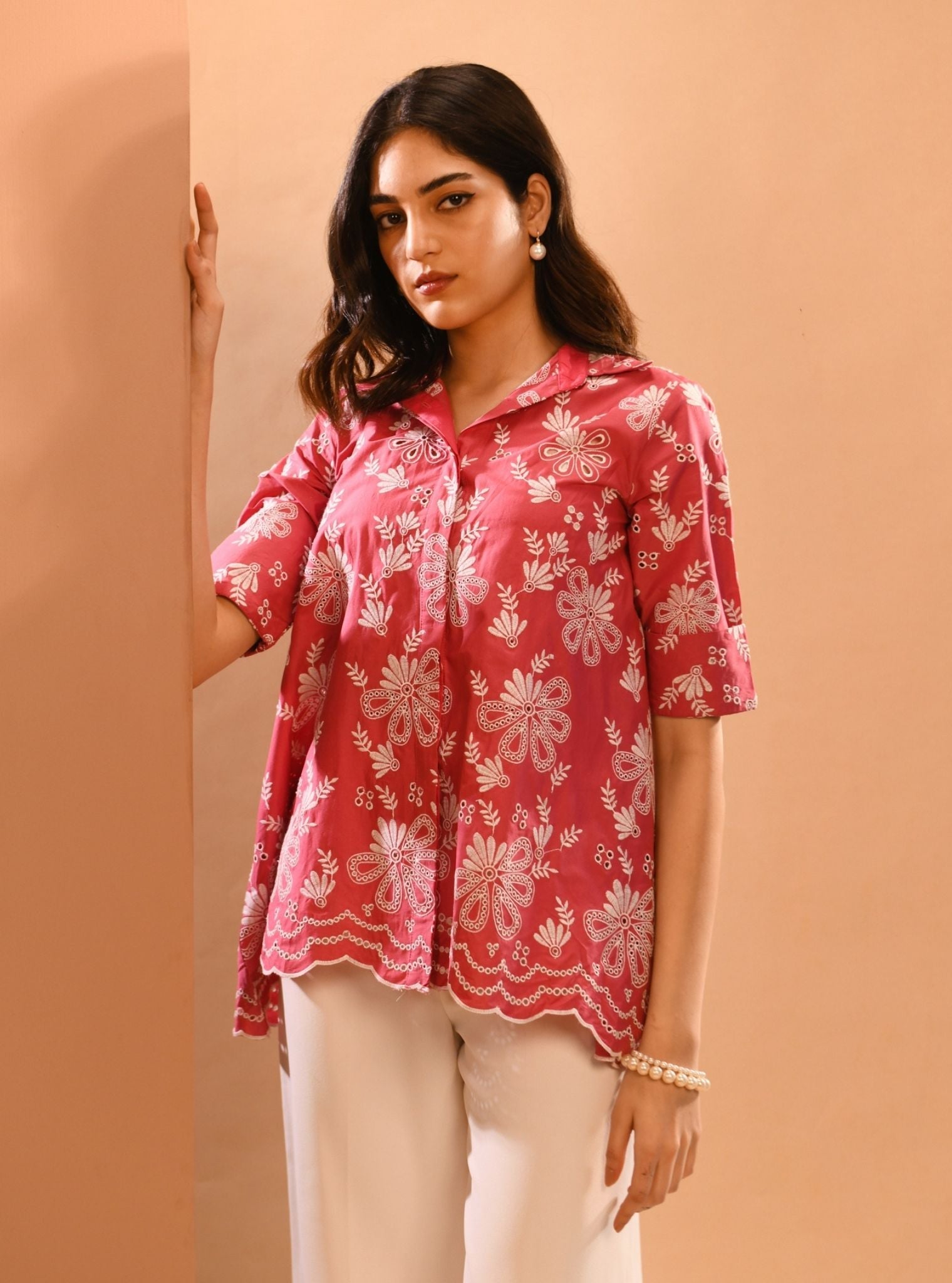 Chiara Iconic Cotton Fuchsia Shirt