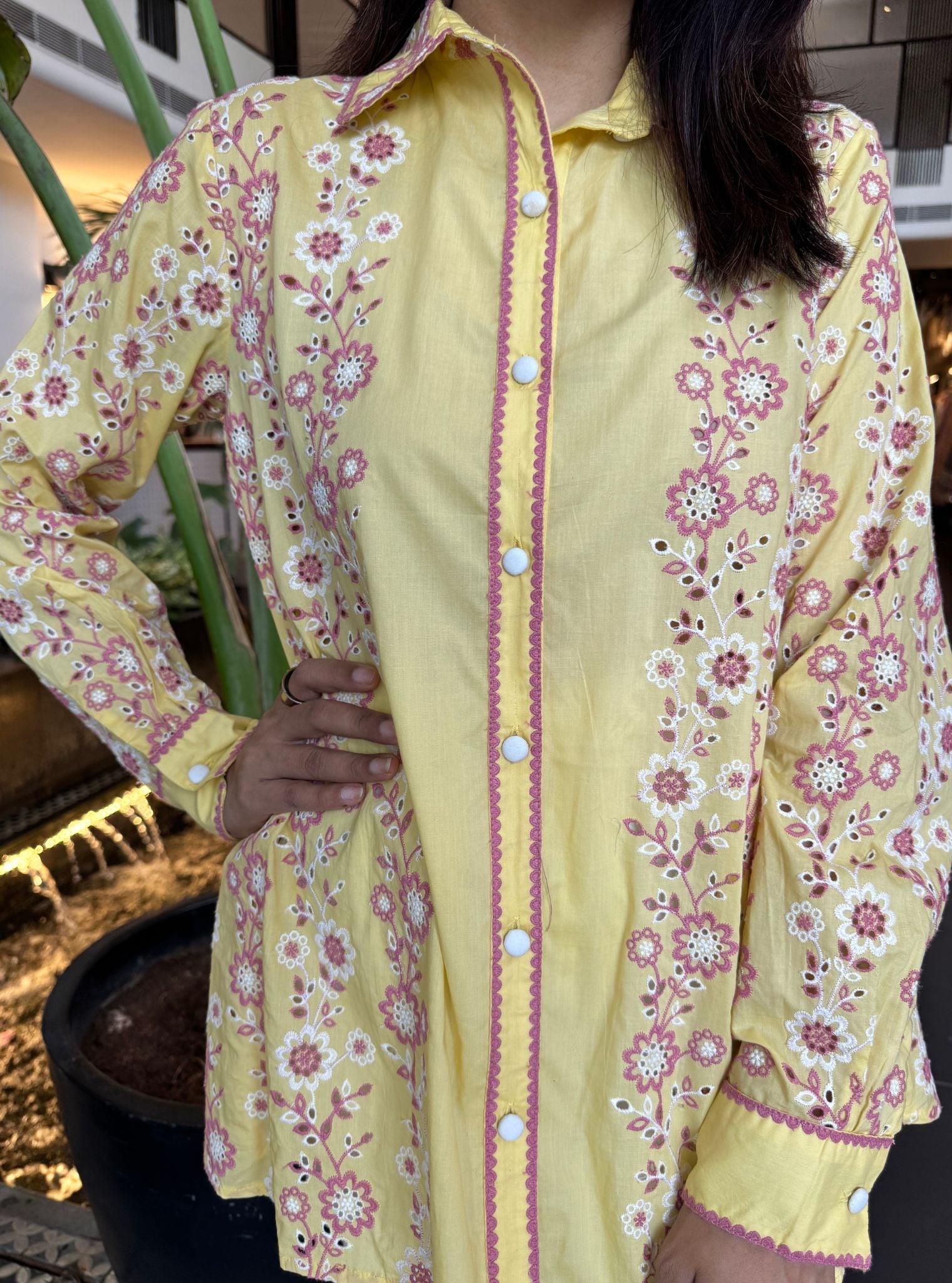 Mulmul Cotton Hugo Yellow Shirt