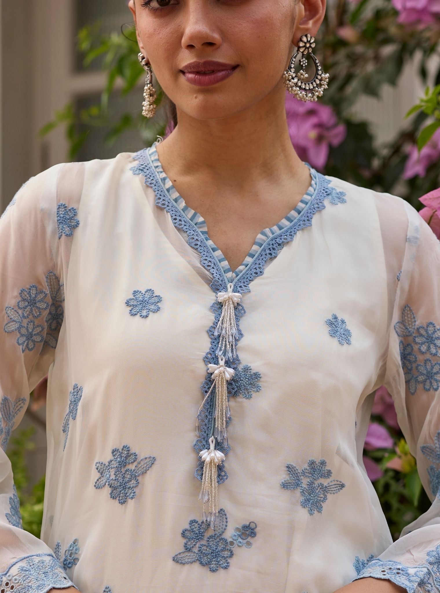 Lalo Organza Off White Kurta Set