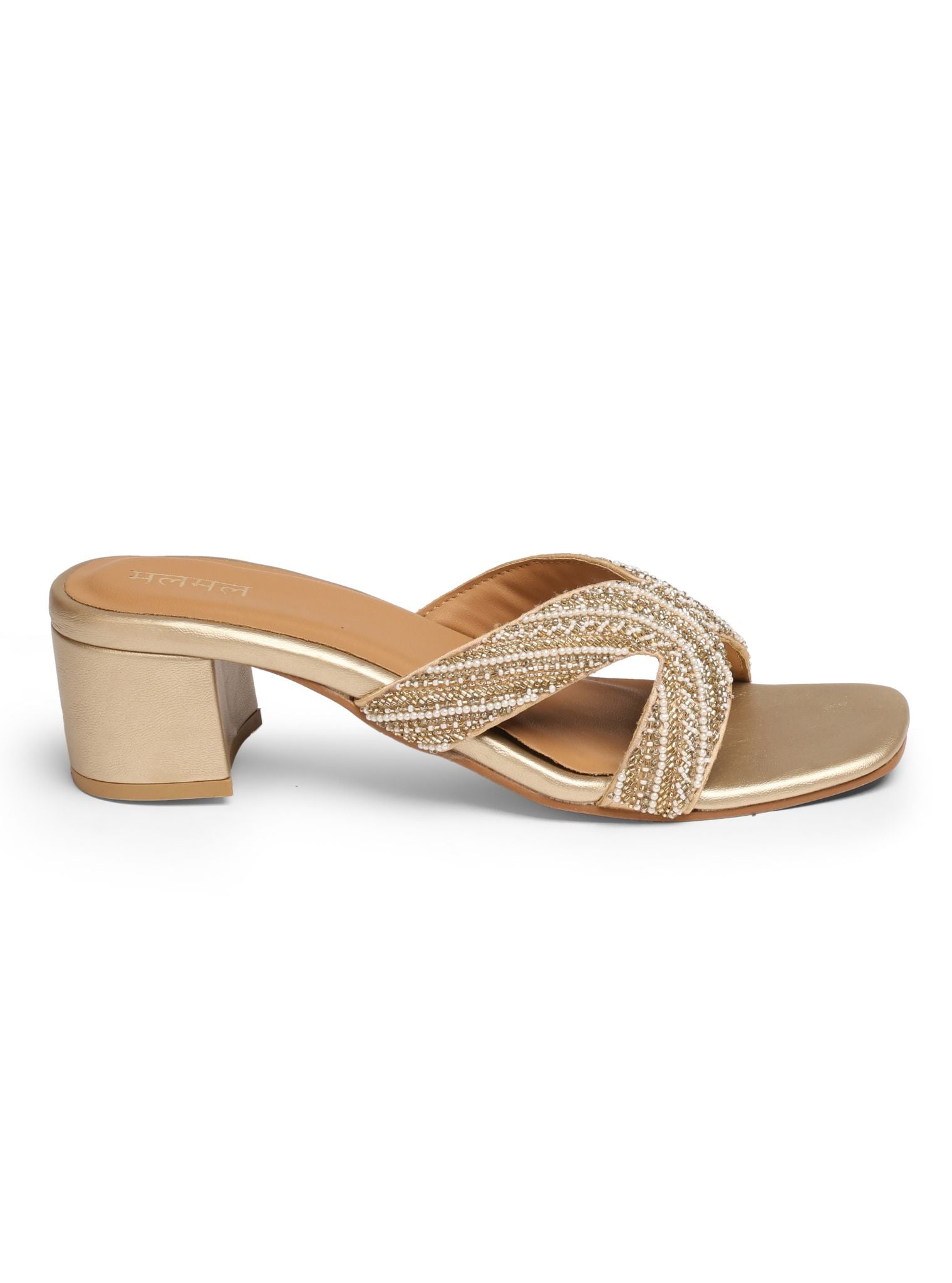 Molten Gold Vegan Block Heel