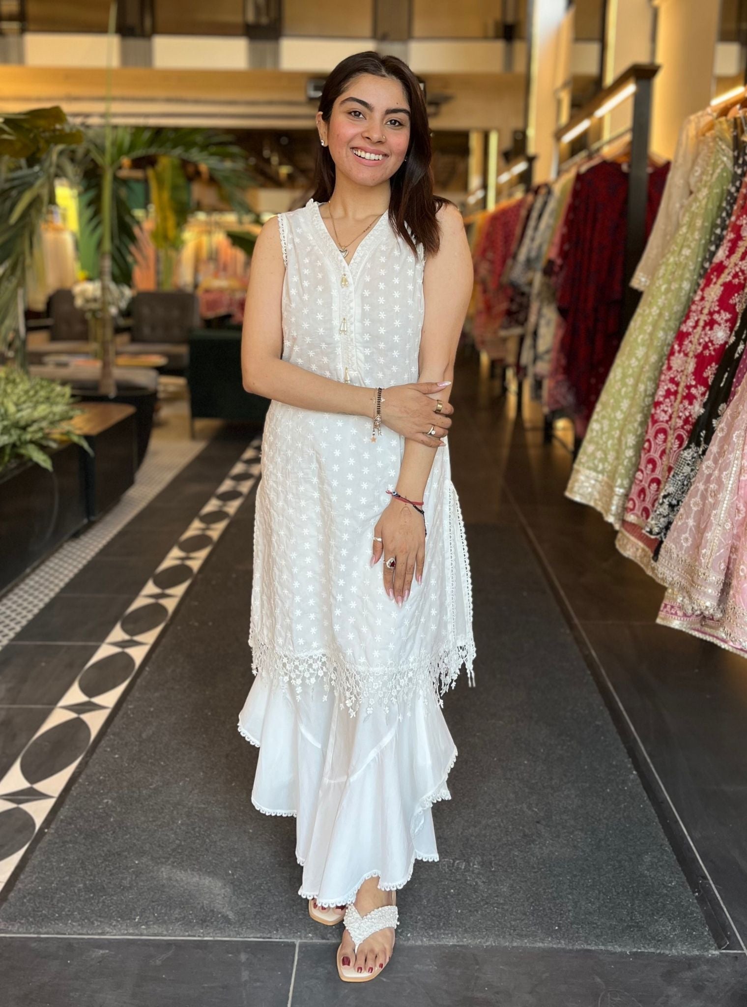 Juana Supima Cotton Kurta with Ruffle Pant Set