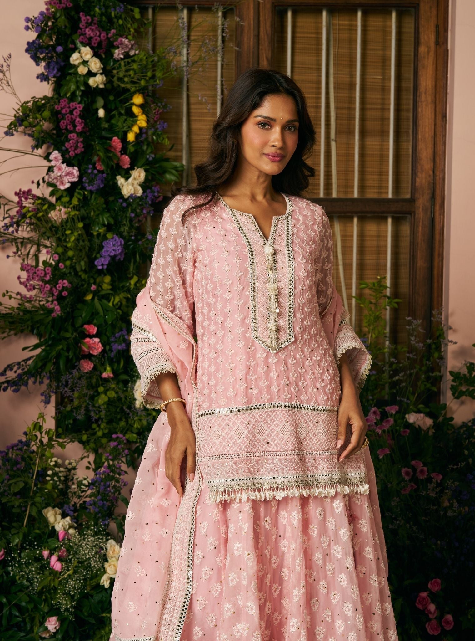 Kilol Organza Pink Kurta Set