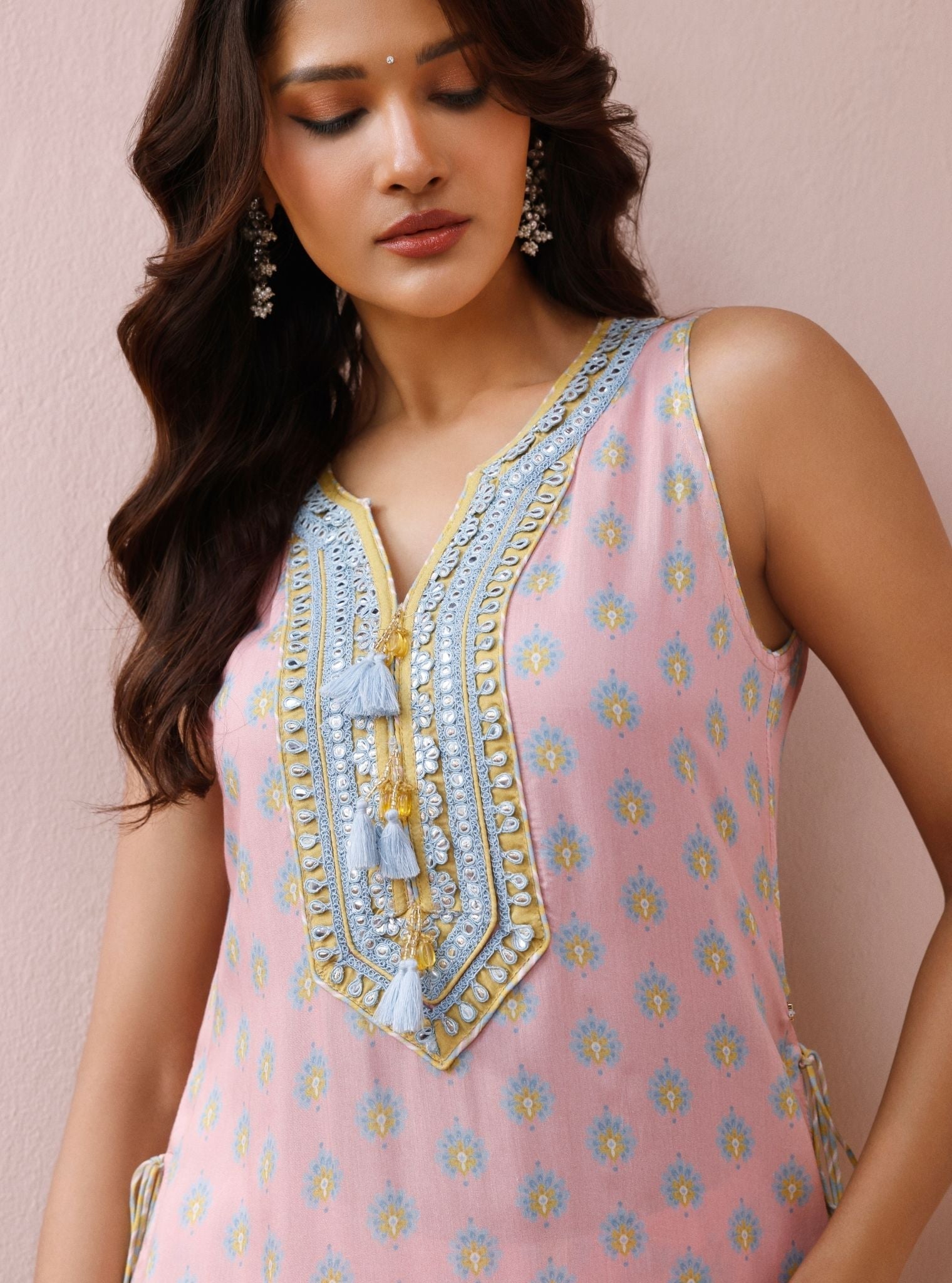 Ayra Lawn Printed Pink Kurta with Garara