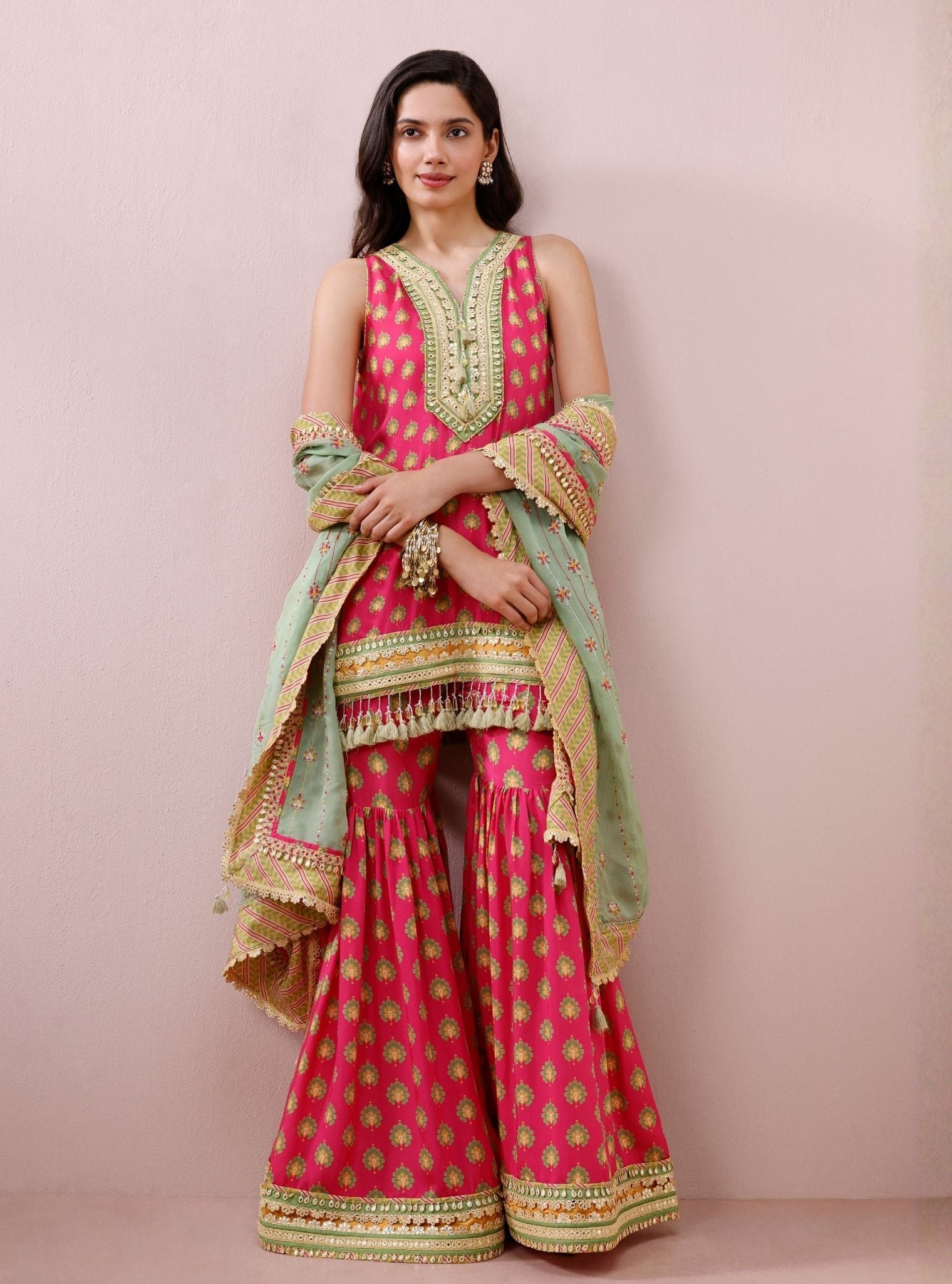 Ayra Lawn Printed Fuchsia Kurta with Garara