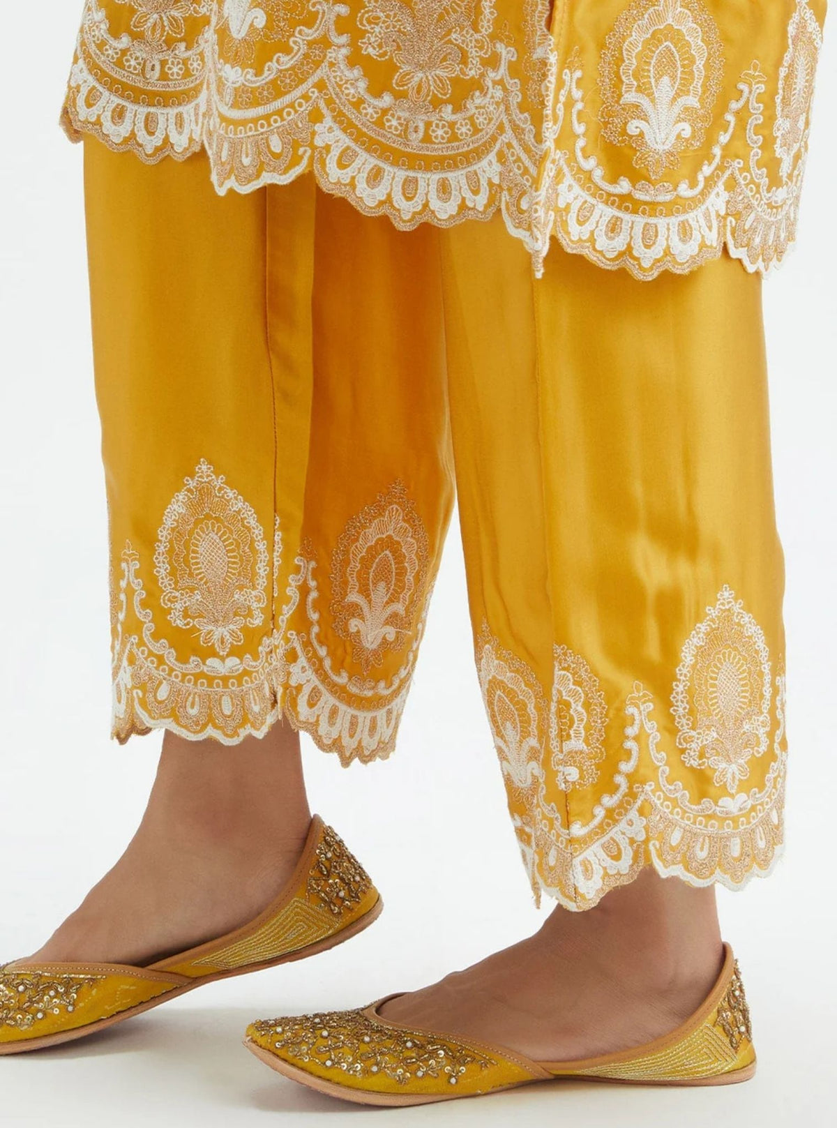 Sydney Cupro Silk Orange Kurta Set
