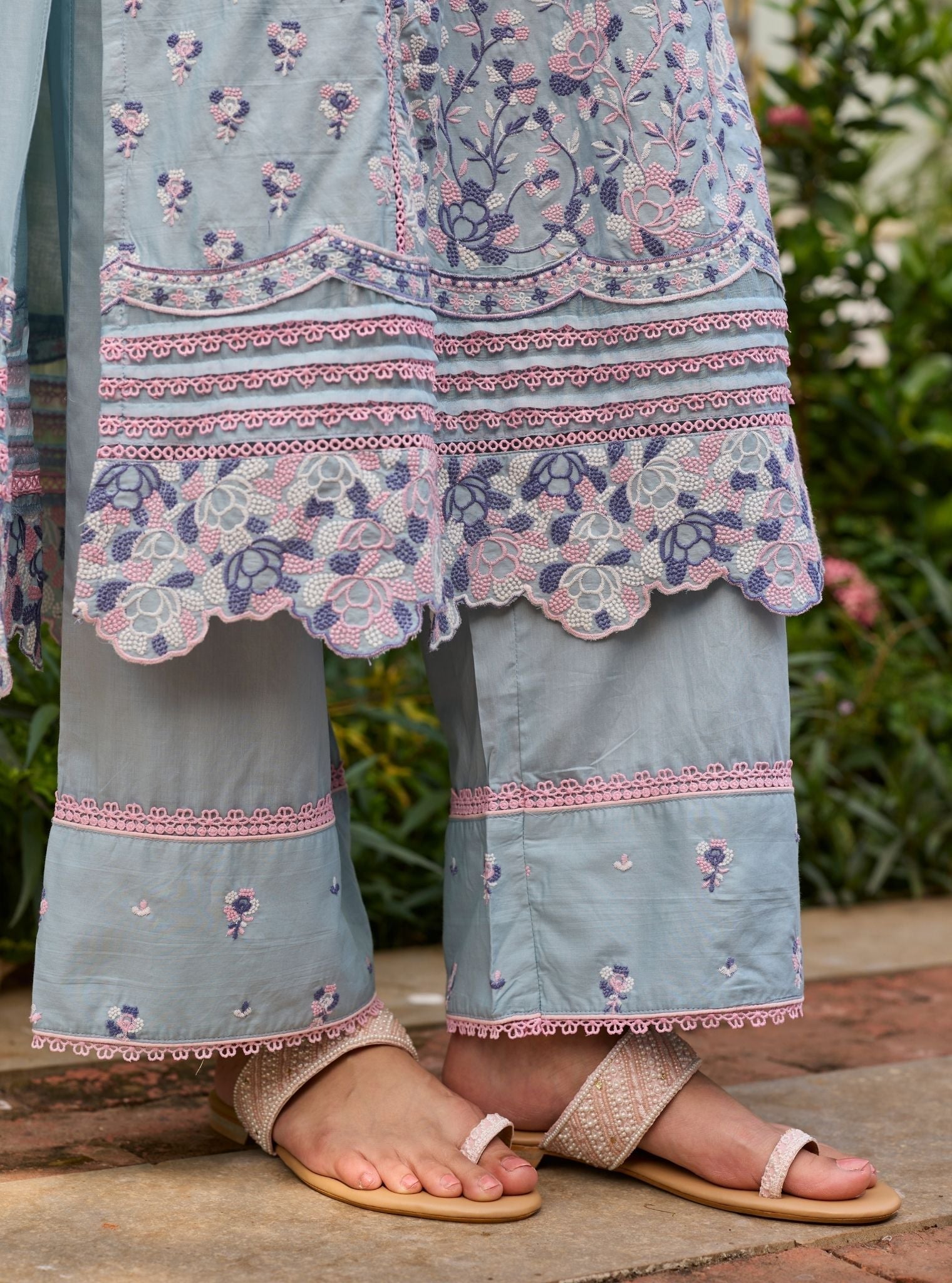 Lyo Supima Cotton Blue Kurta Set