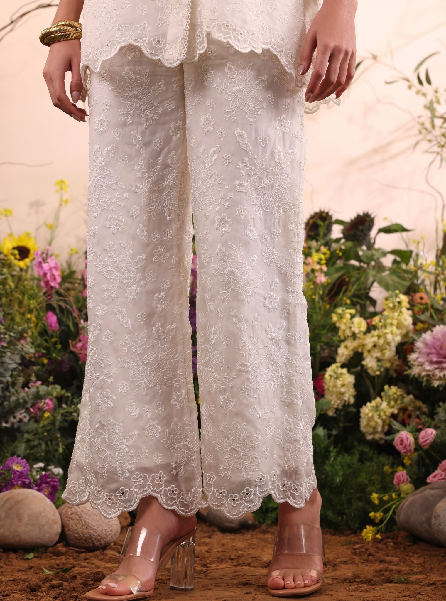 Mulmul Organza Lev Off White Shirt With Mulmul Organza Lev Off White Shirt