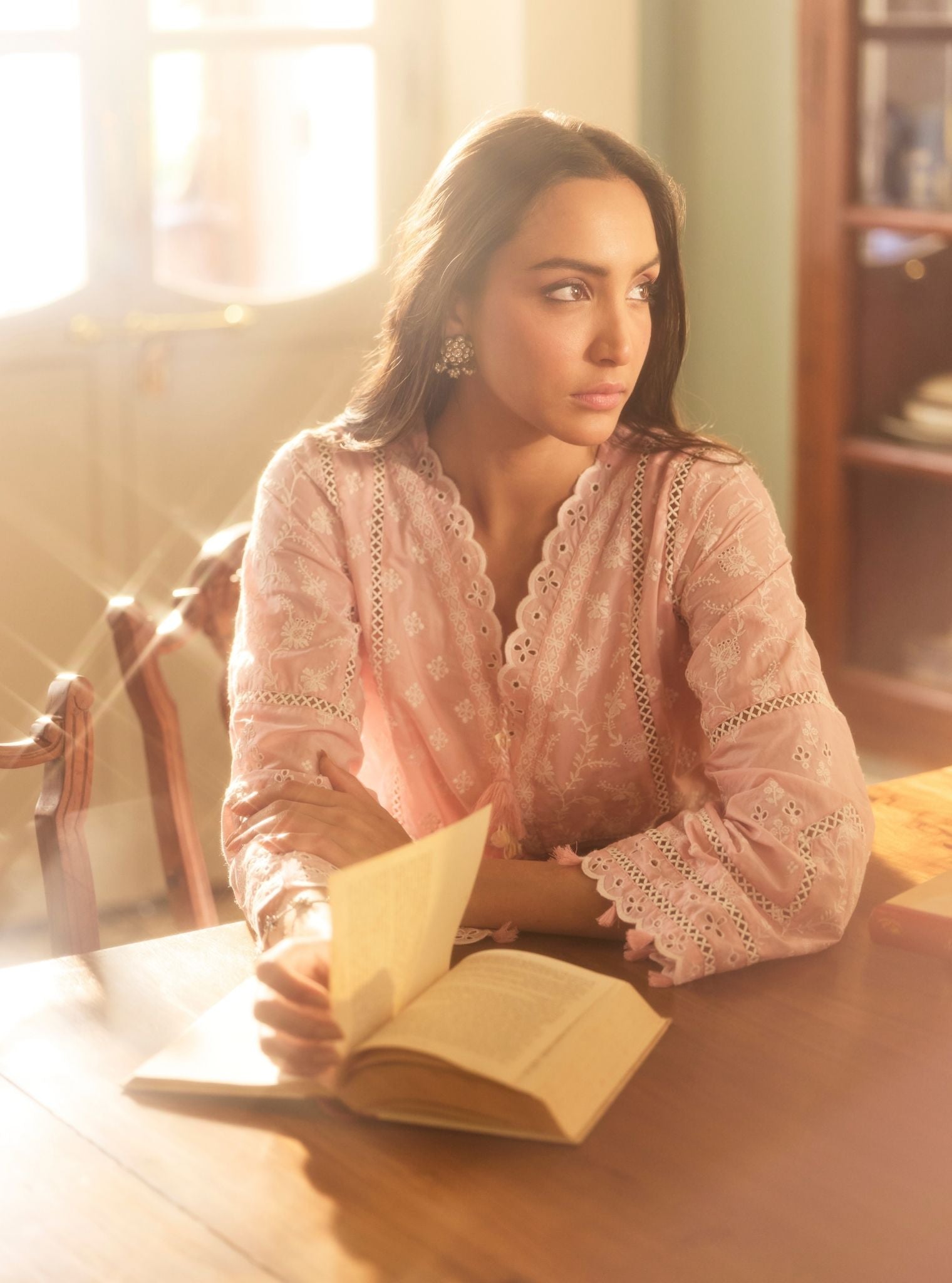 Enao Supima Cotton Pink Short Kurta Set