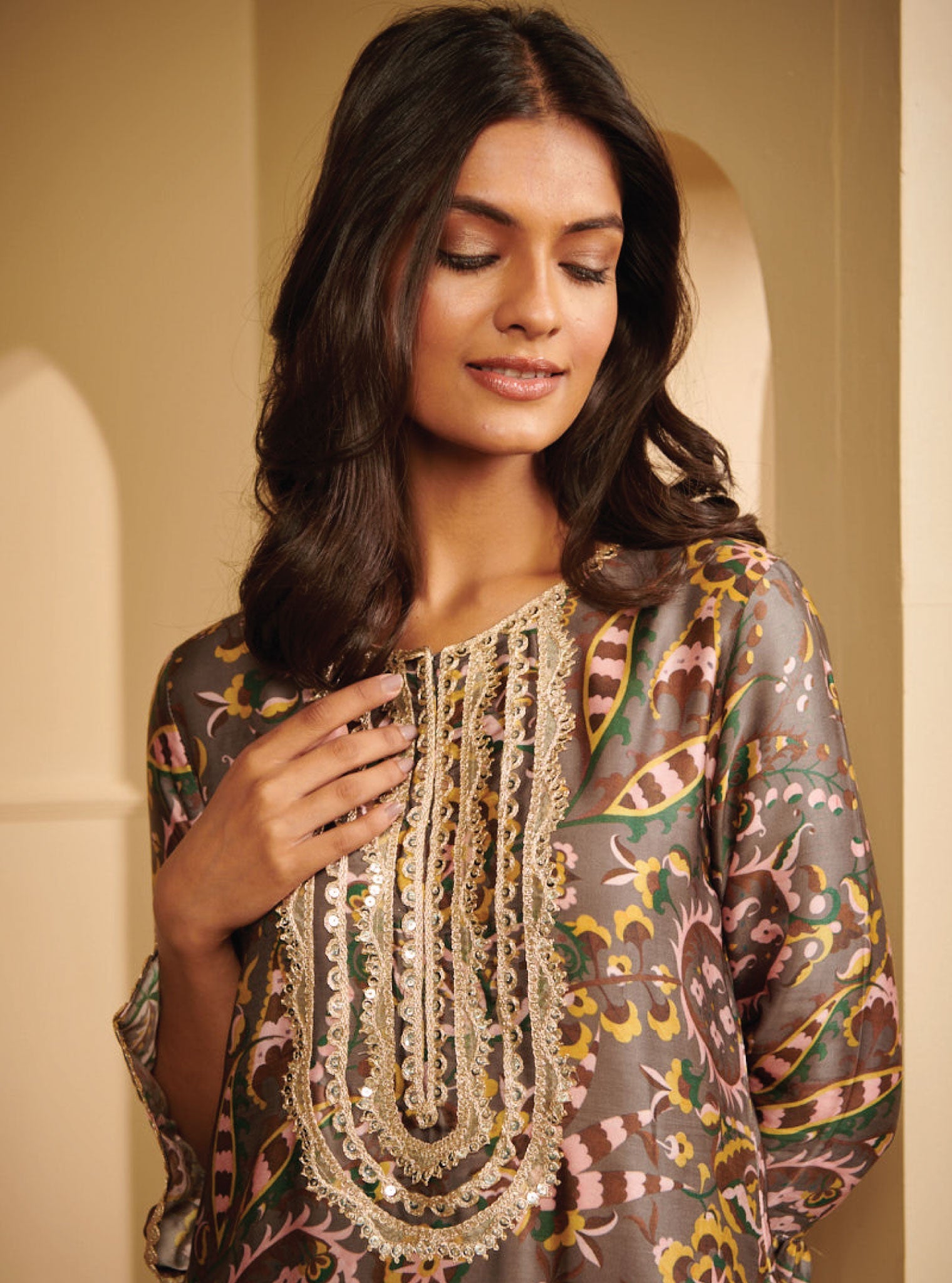 Mulmul Cupro Vida Grey Kurta