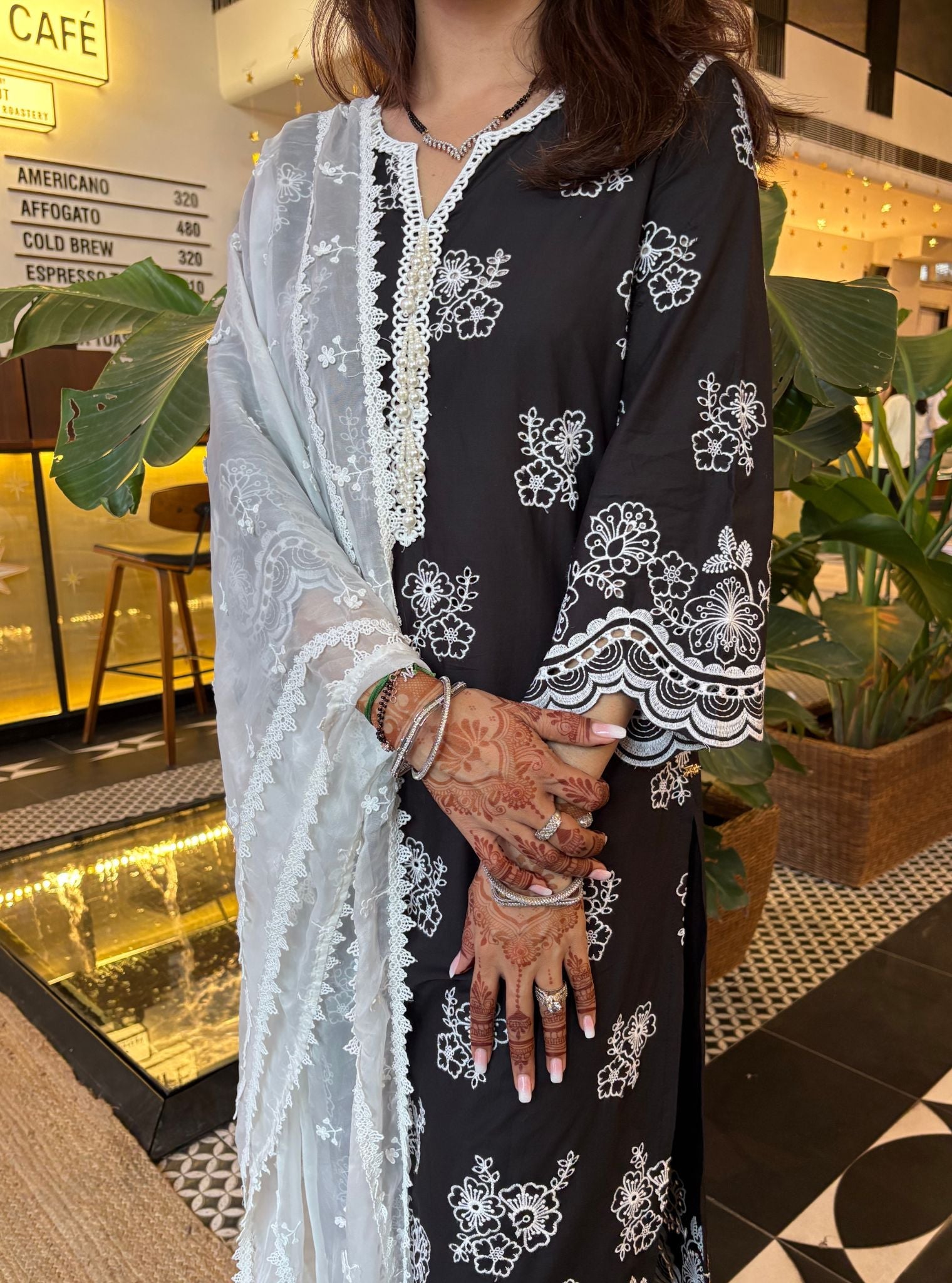 Risha Supima Cotton Black Kurta Set