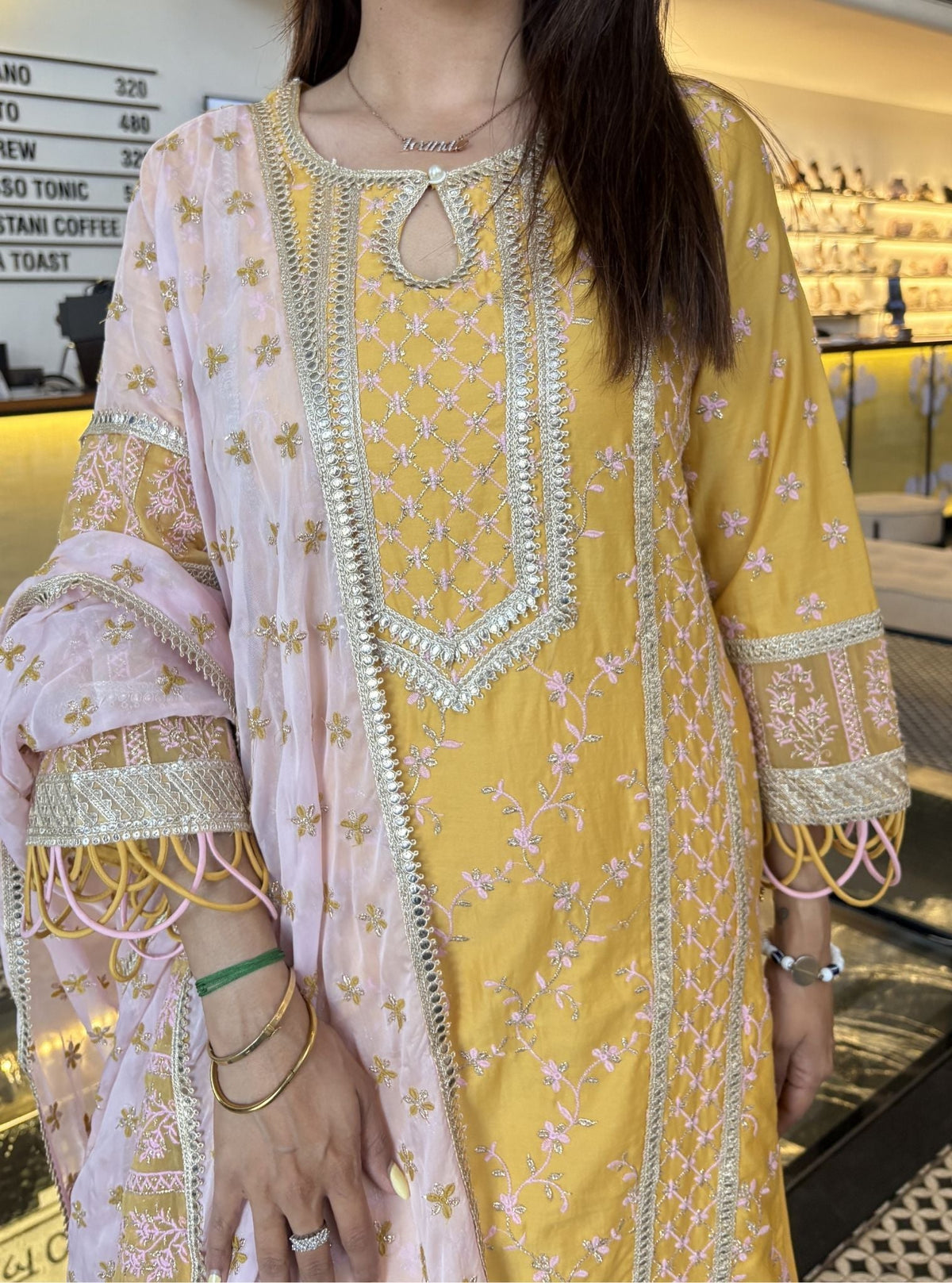 Briti Pima Yellow Kurta Set