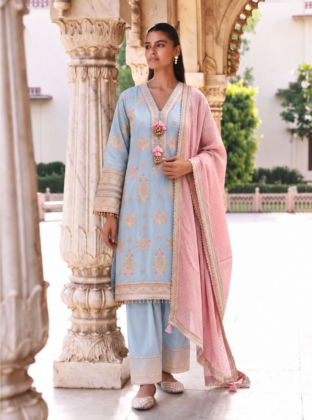 Noreya Lawn Blue Kurta Set