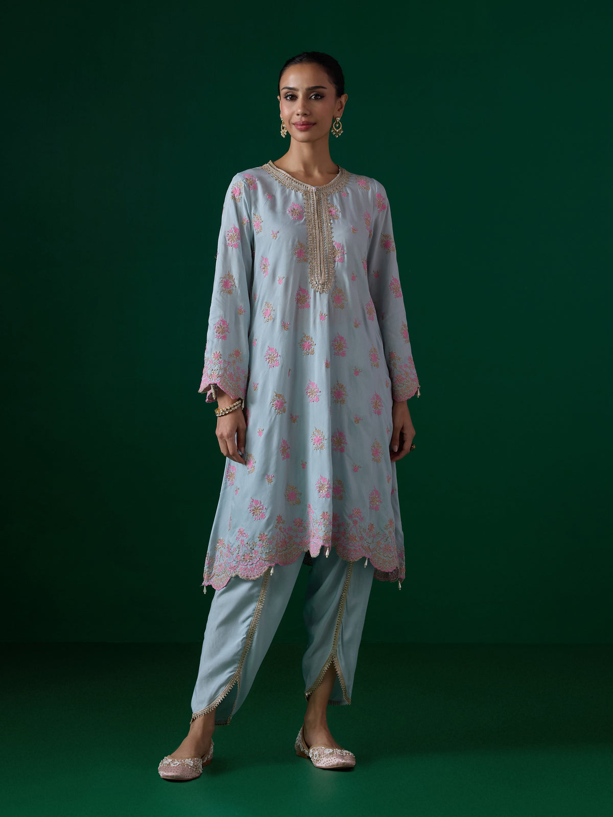 Kangna Lawn Blue Kurta Set