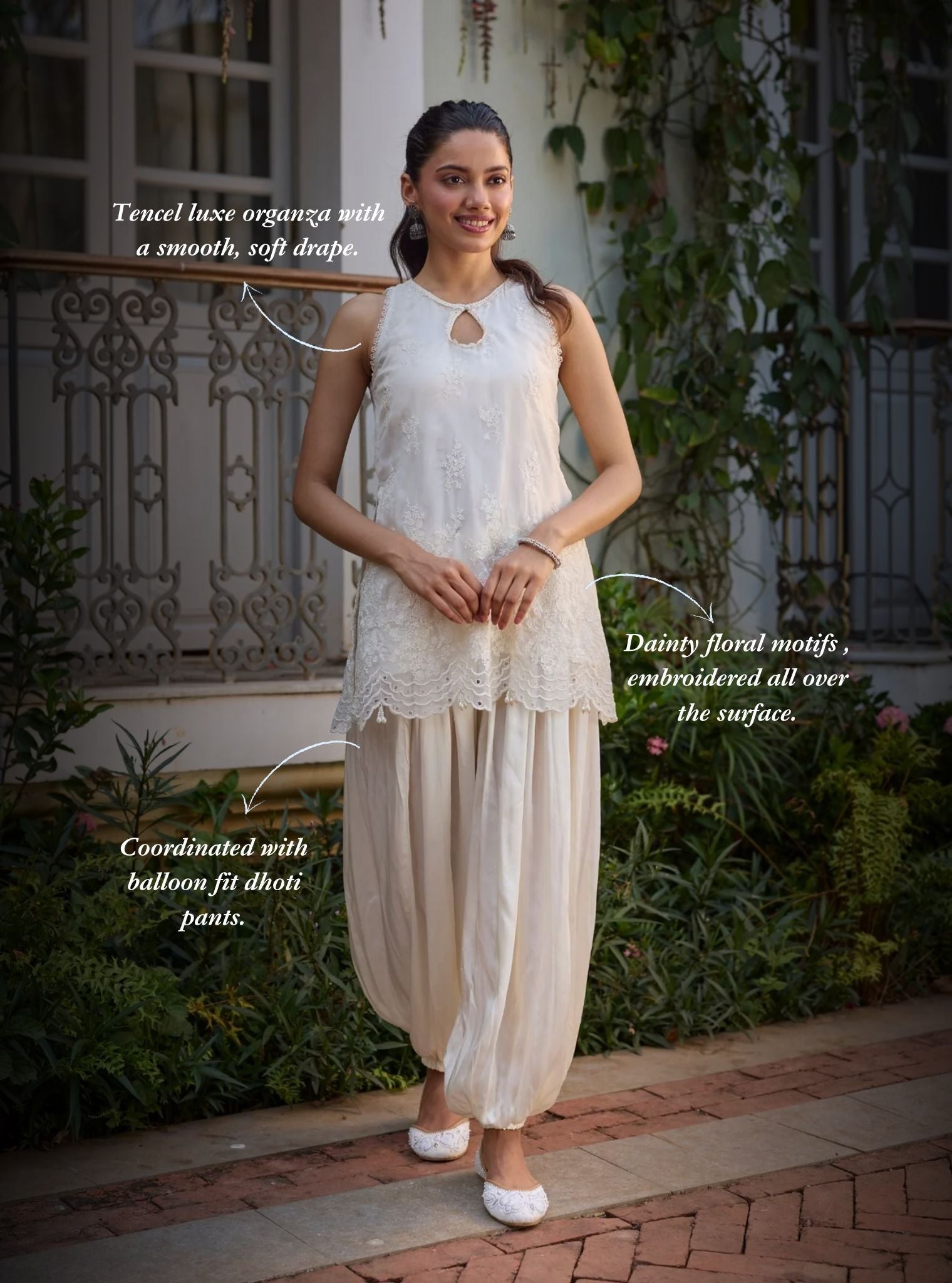Nino Organza Off White Kurta Set