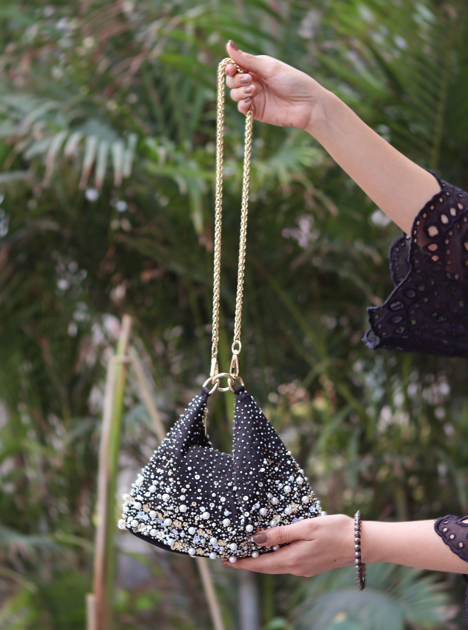 Mulmul Heer Black Shoulder Bag