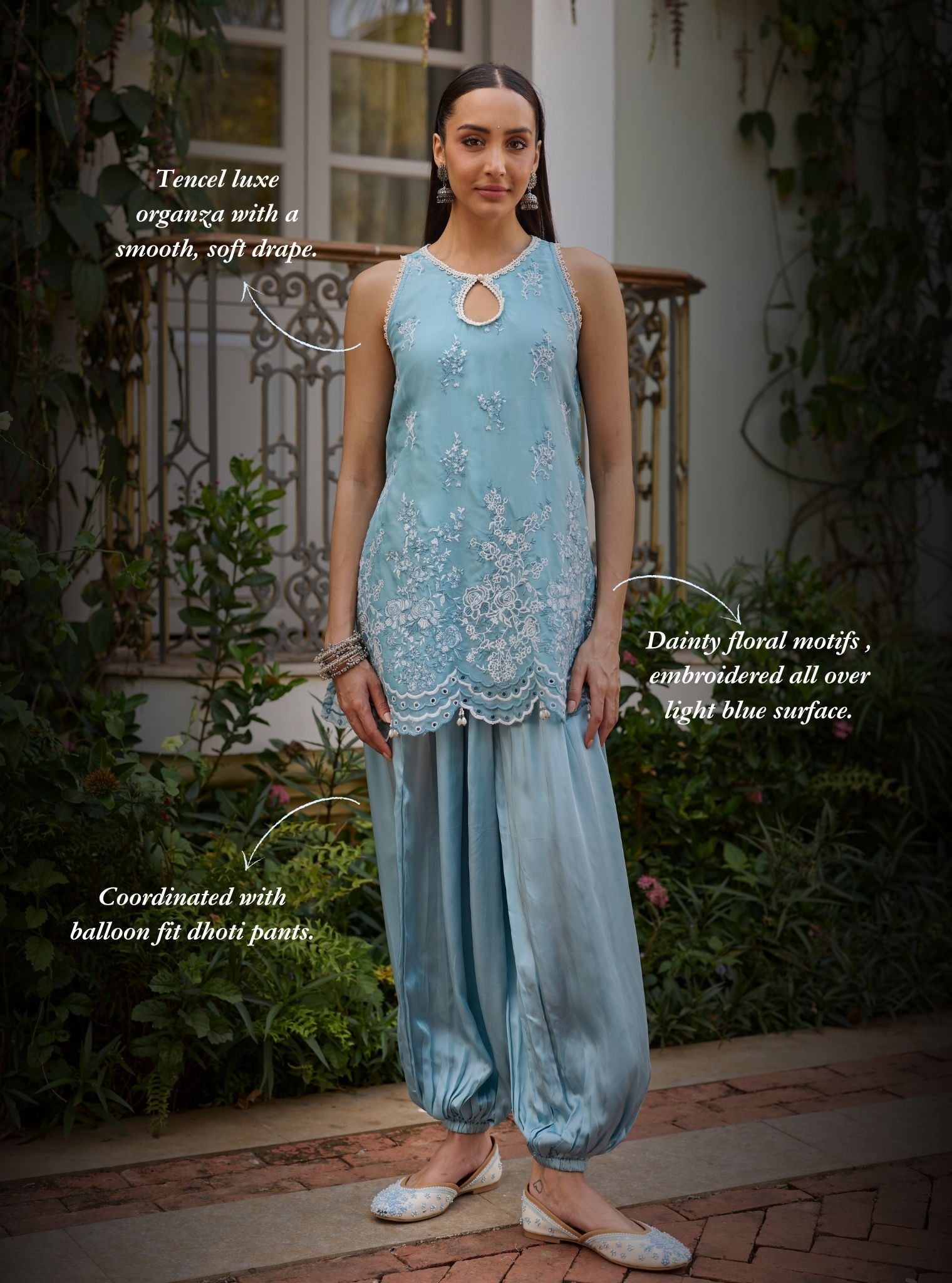Nino Organza Sky Blue Kurta Set