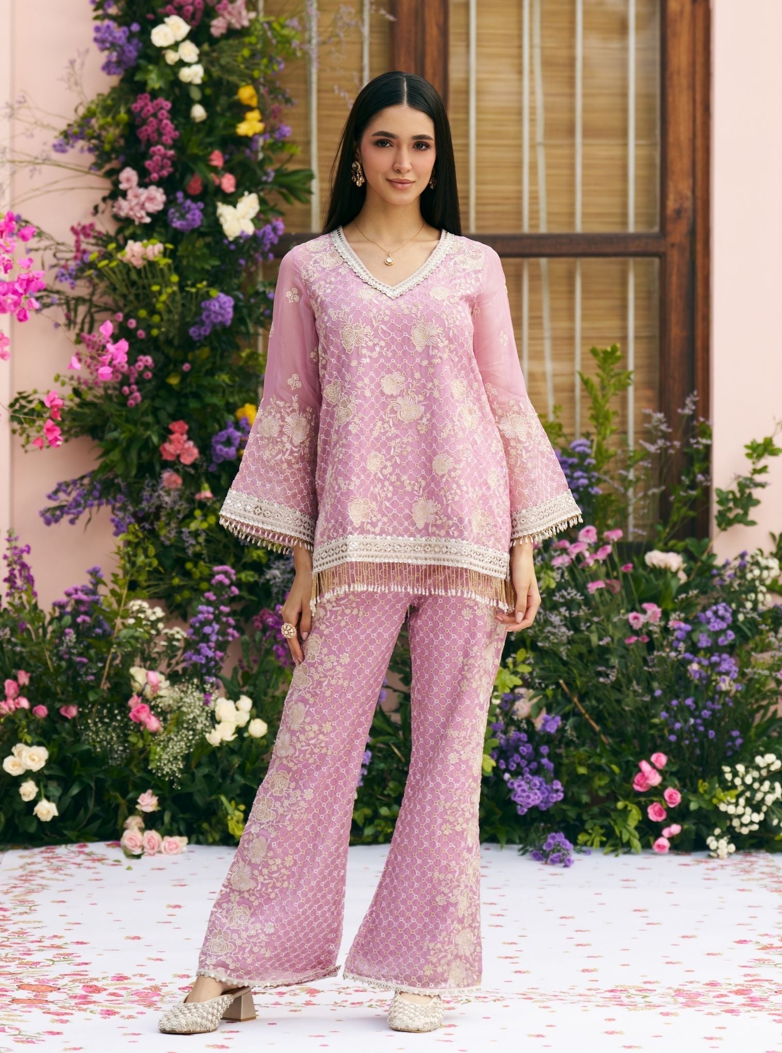 Mudita Organza Lilac Co-ord Set