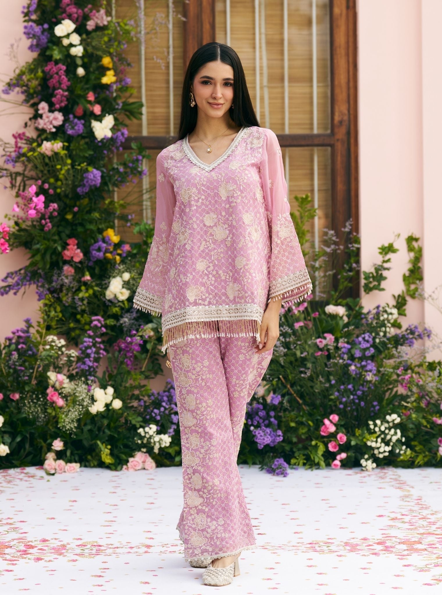 Mudita Organza Lilac Co-ord Set